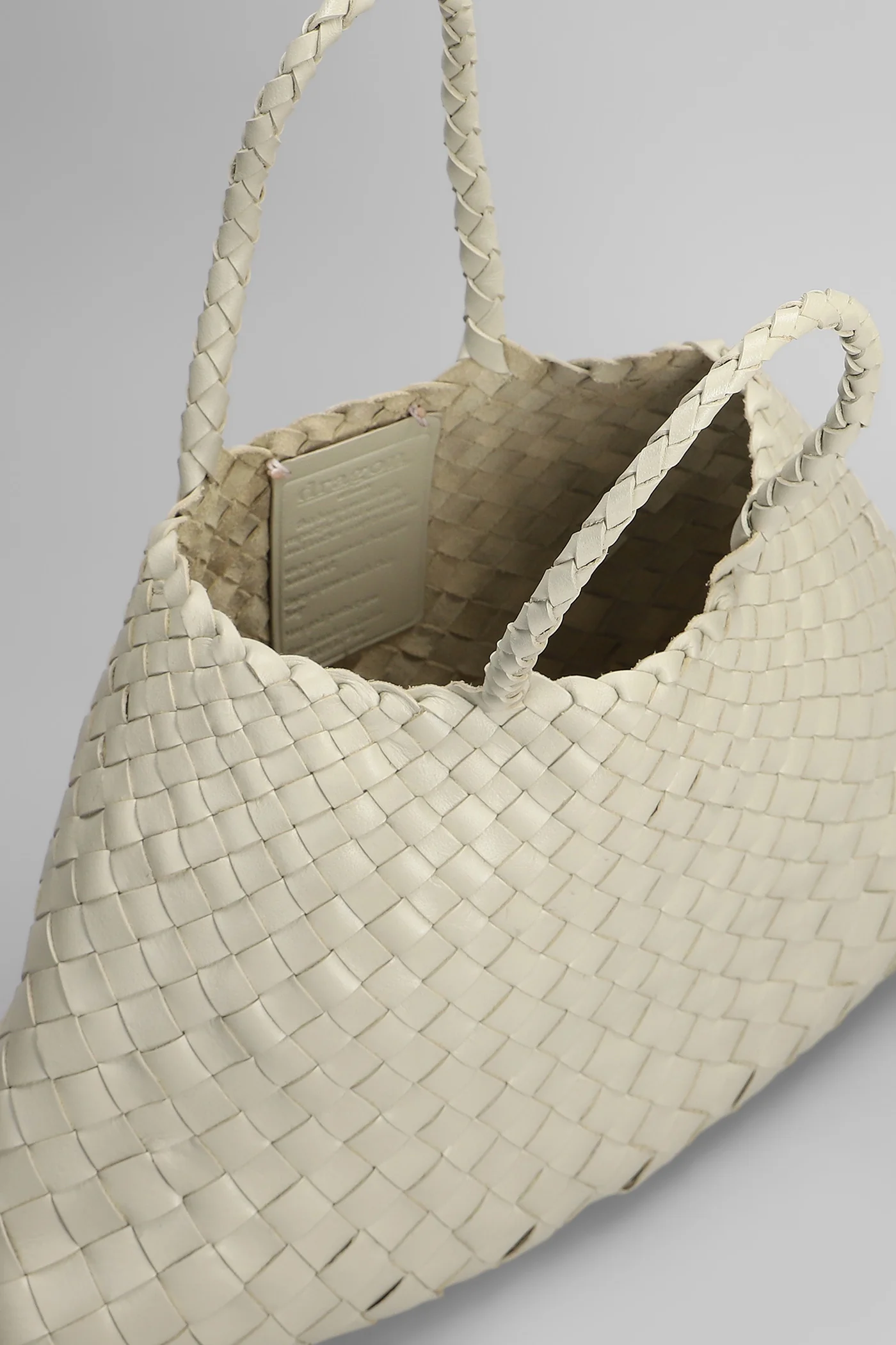 Santa Croce Small Tote in beige leather - Image 4