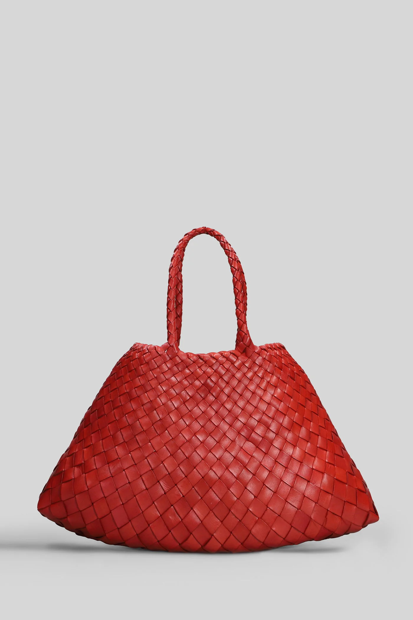 Santa Croce Small Tote in red leather