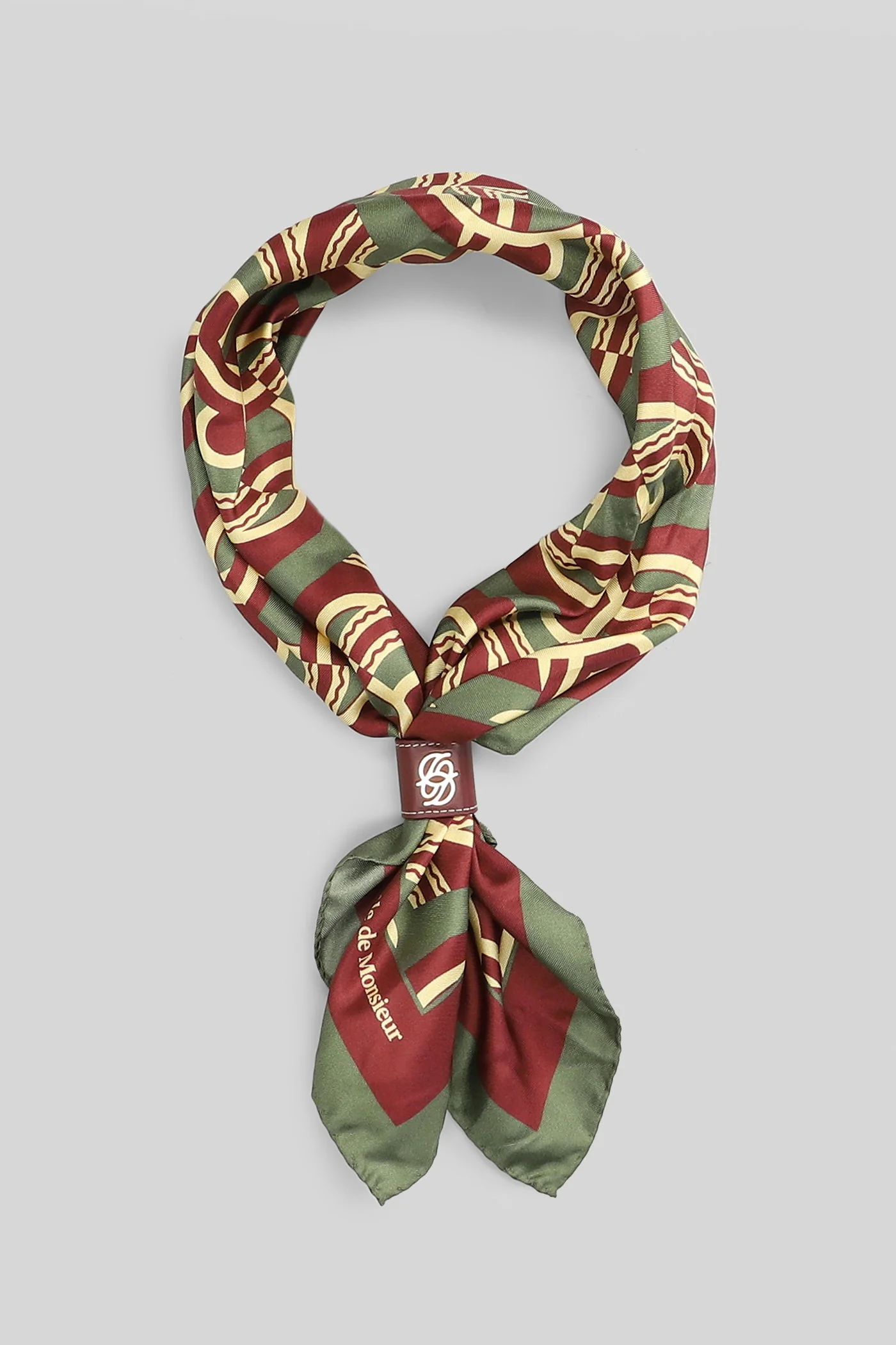 Foulard in khaki silk