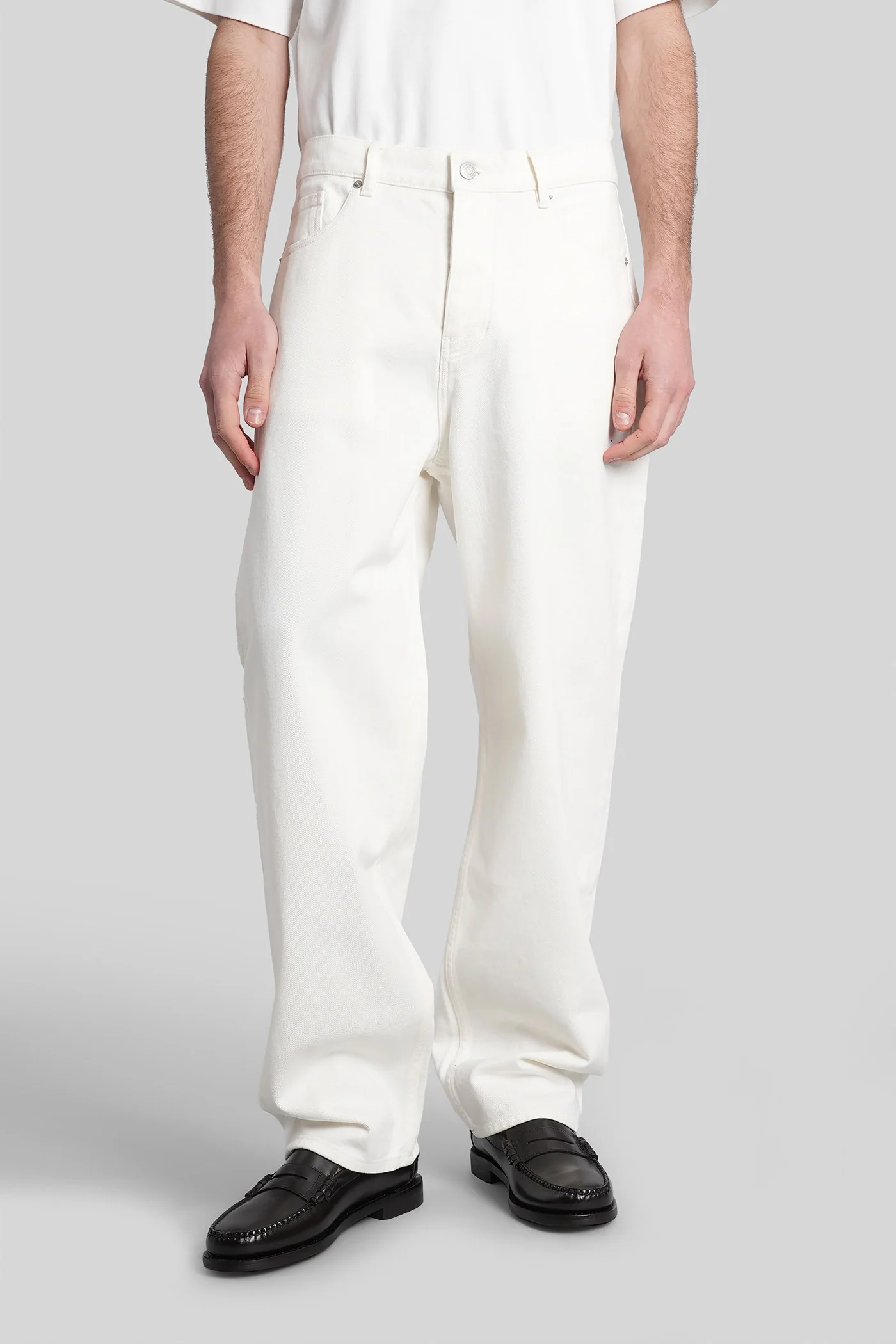 Jeans in beige denim