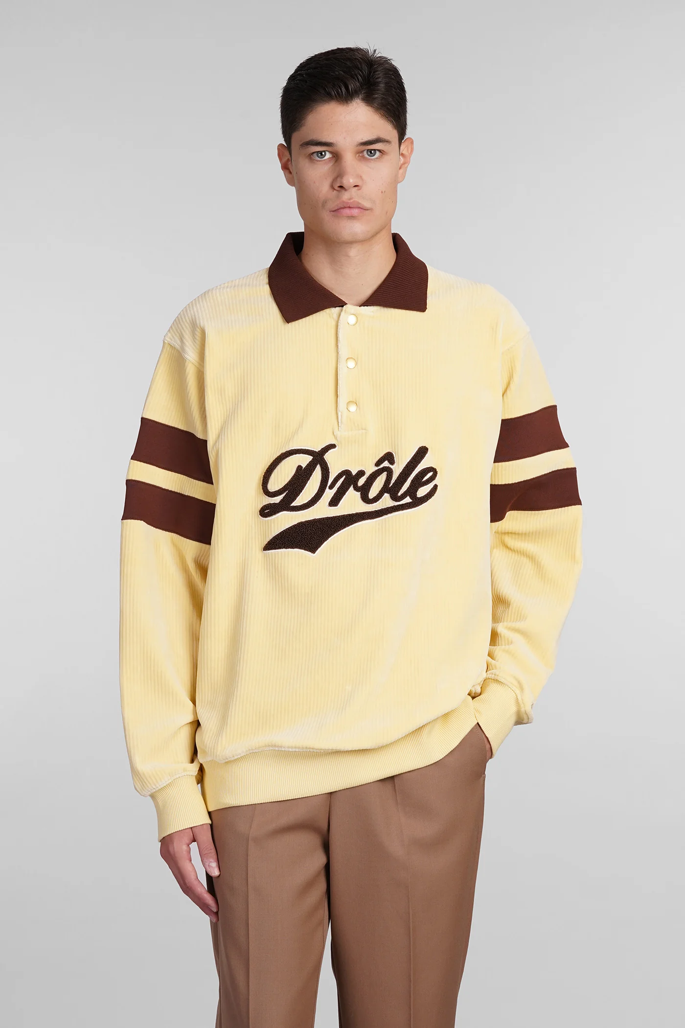 Polo in yellow cotton