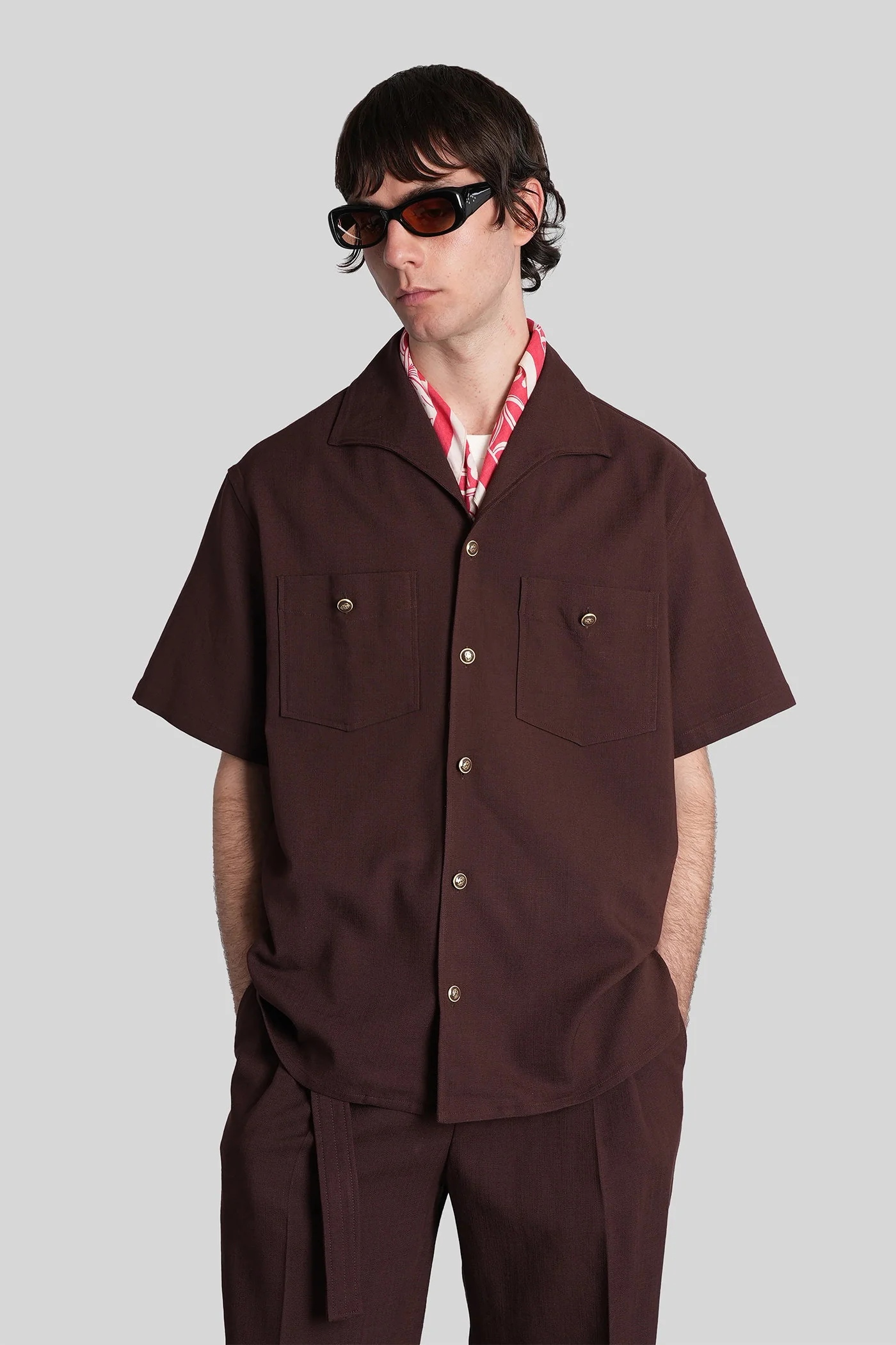 Shirt in brown viscose