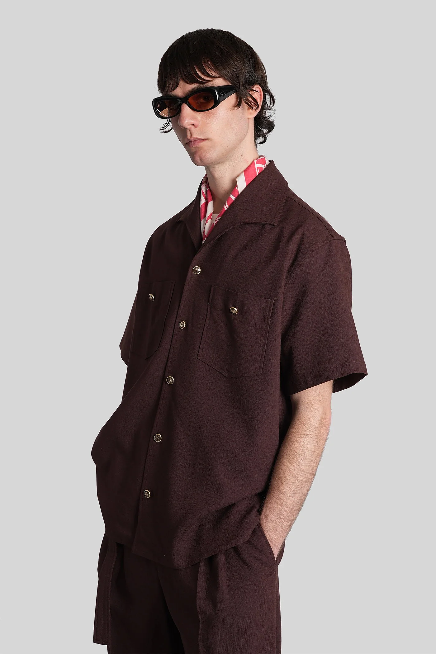 Shirt in brown viscose - Image 4
