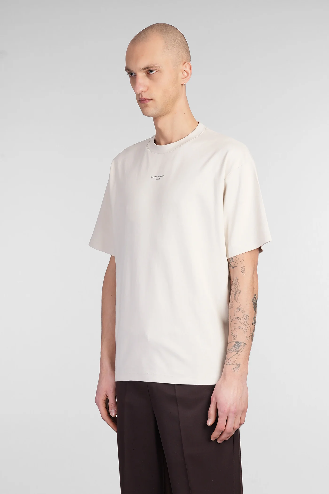 T-Shirt in beige cotton - Image 4