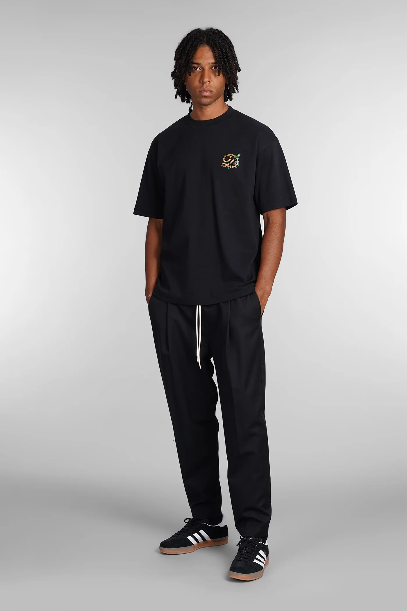 T-Shirt in black cotton - Image 2