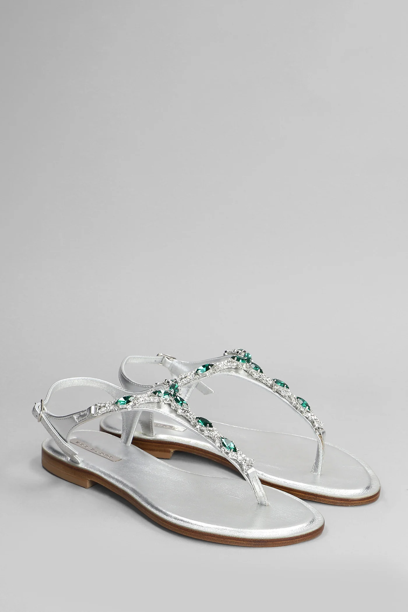 Flats in silver leather - Image 2