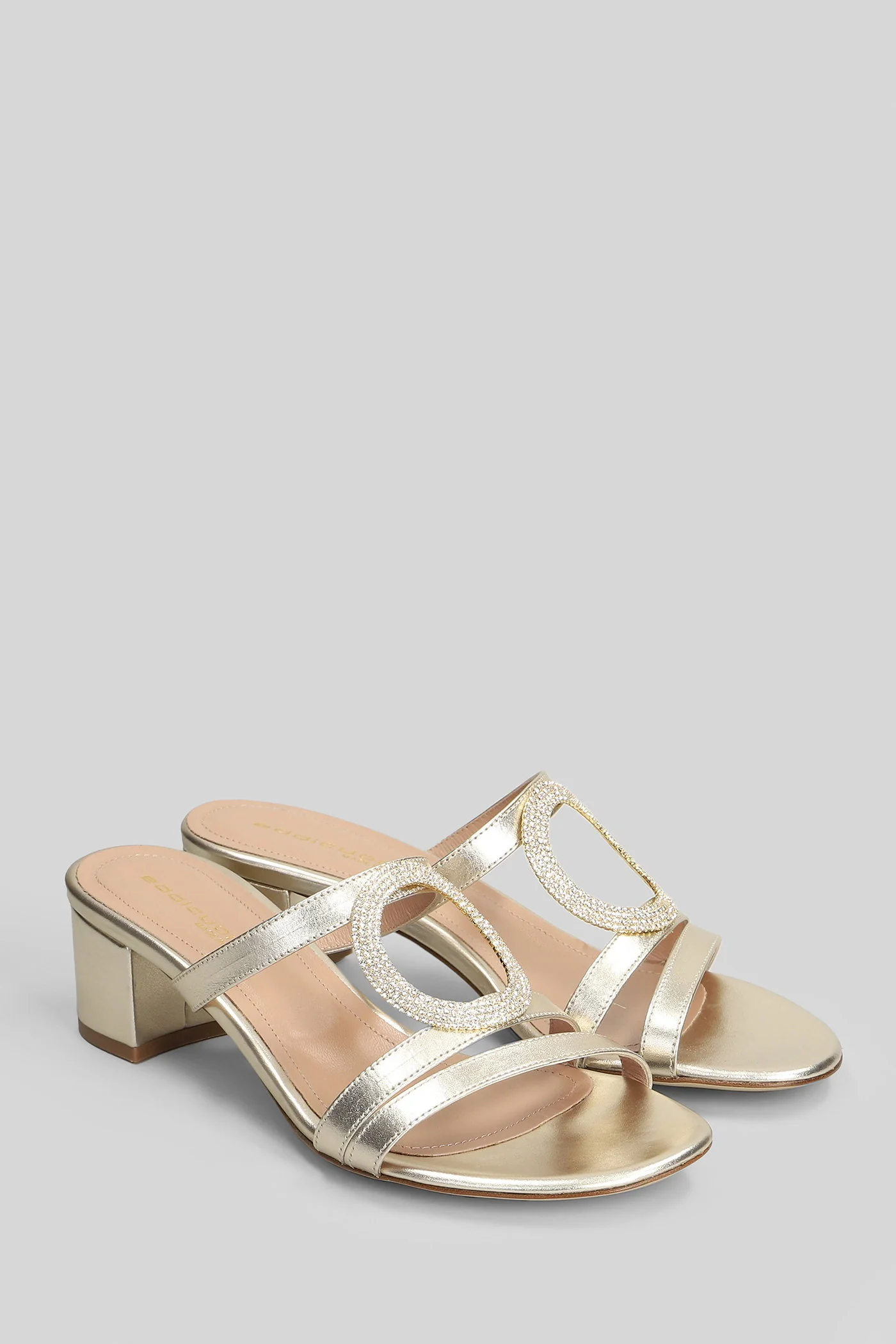 Sandals in platinum leather - Image 2