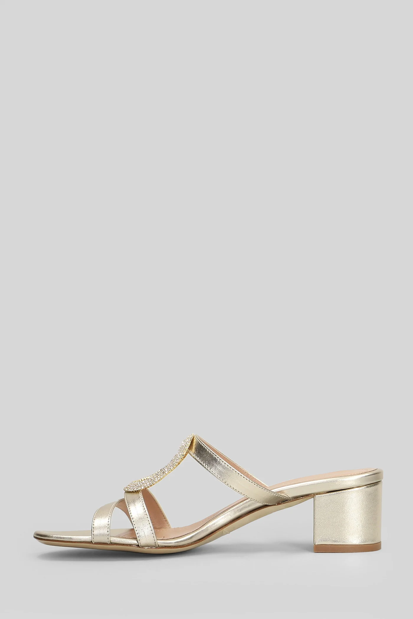 Sandals in platinum leather - Image 3
