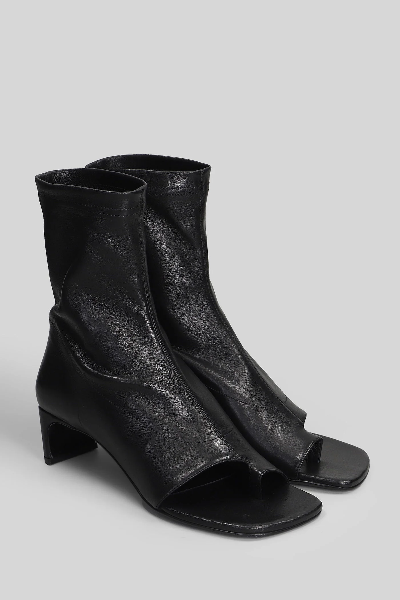 High heels Ankle boots in black leather - Image 2