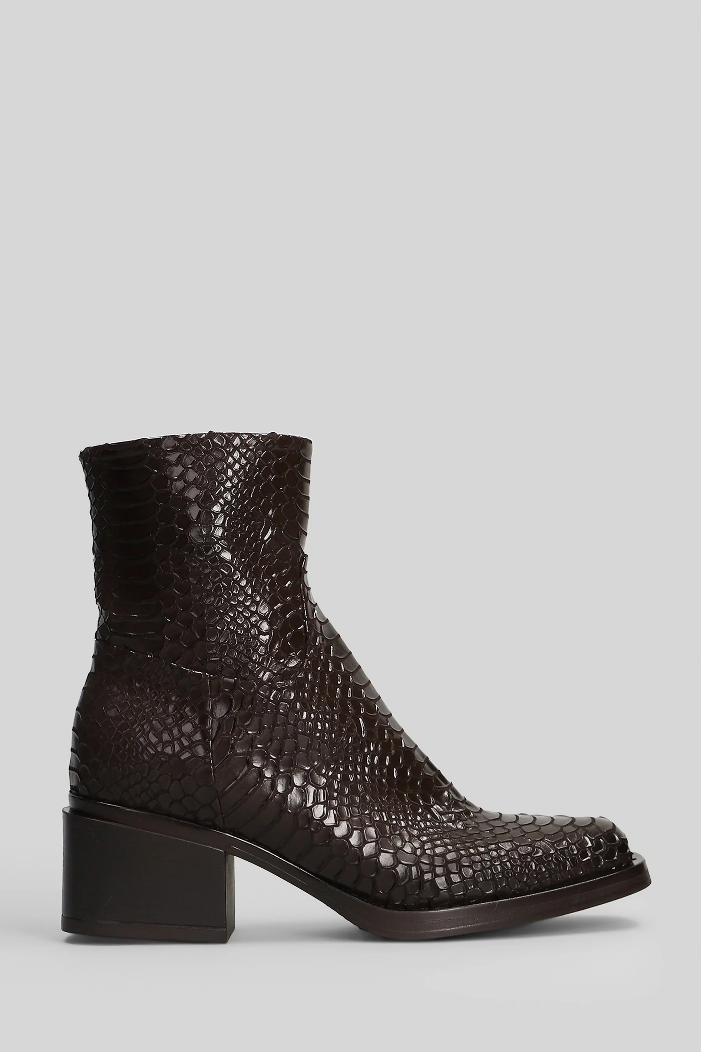 low heels Ankle boots in dark brown leather