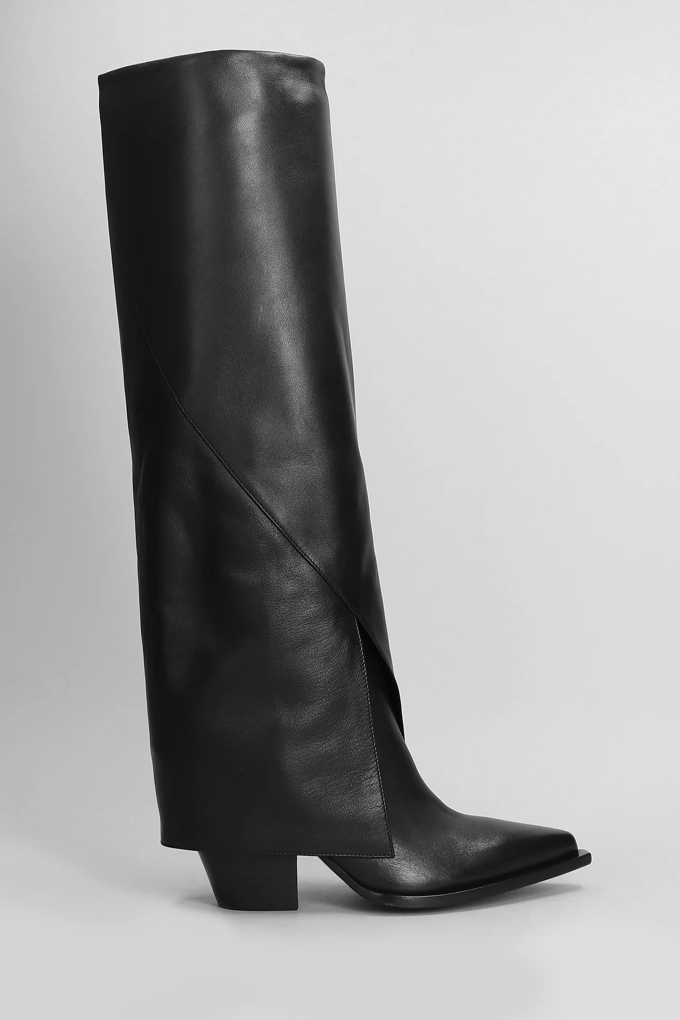 texan boots in black leather