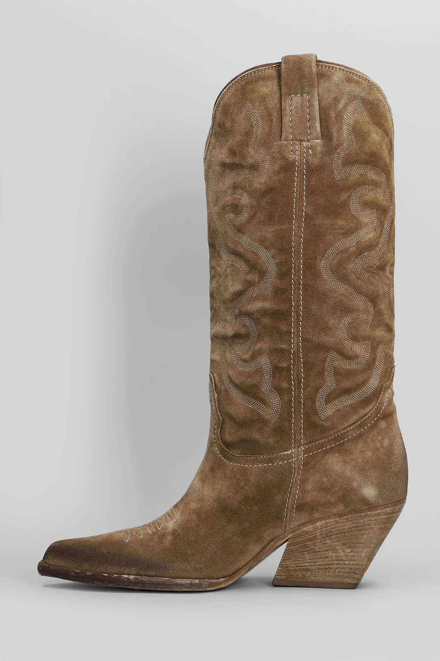 texan boots in Camel suede - Image 3