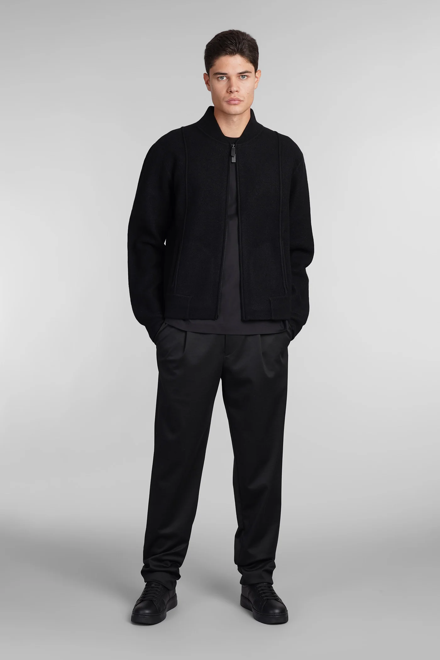 Cardigan in black wool - Image 2