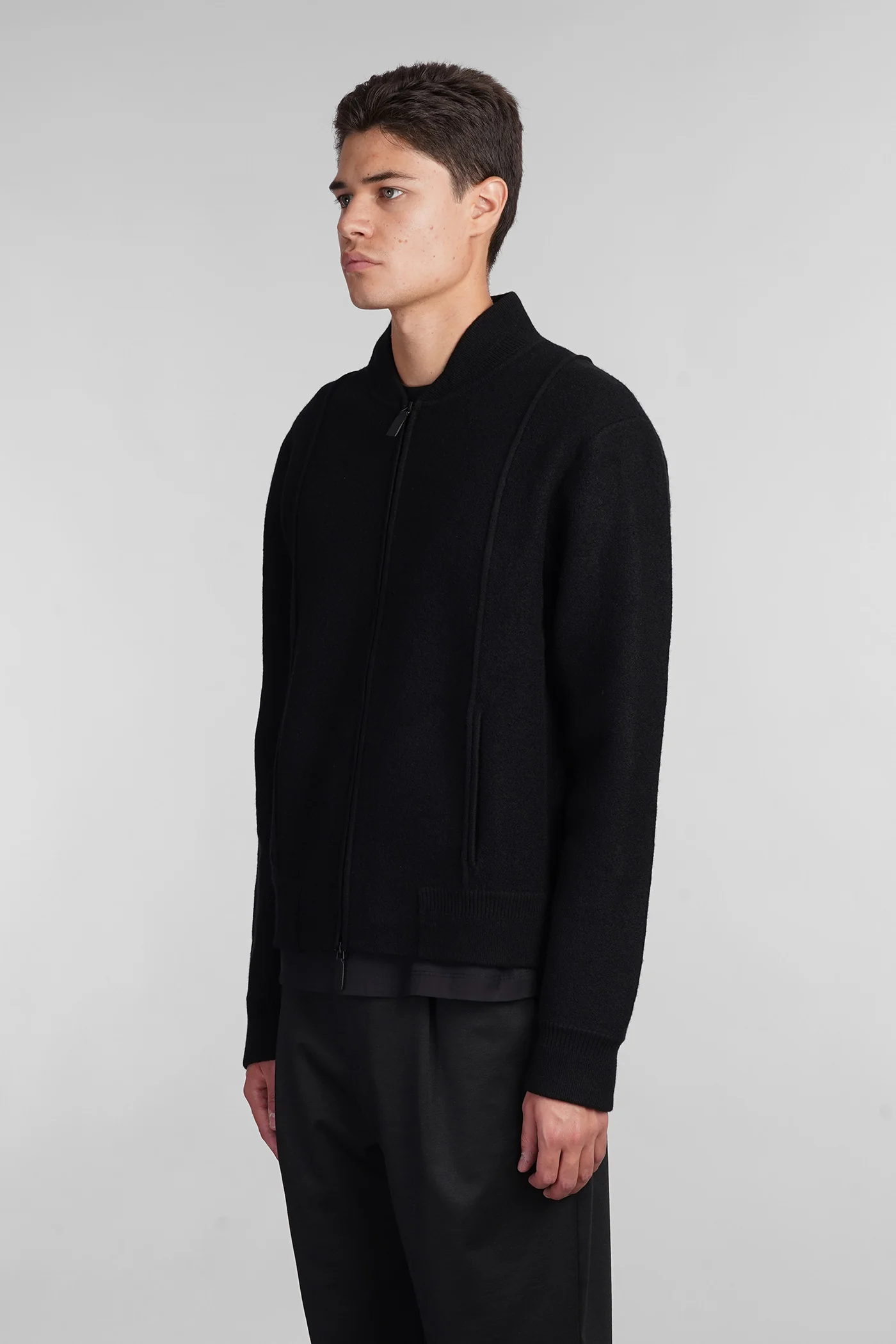 Cardigan in black wool - Image 4