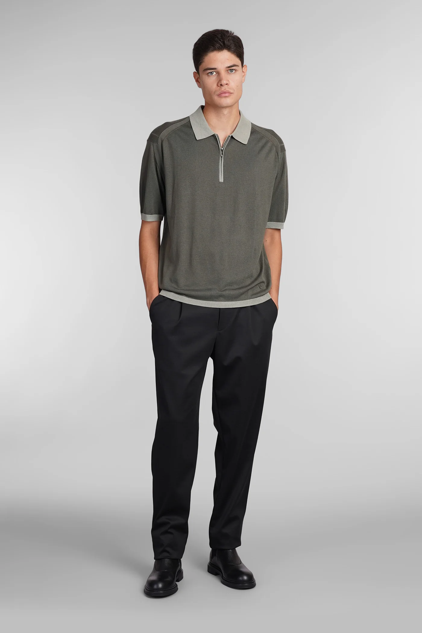 Knitwear in green wool and polyester - Image 2
