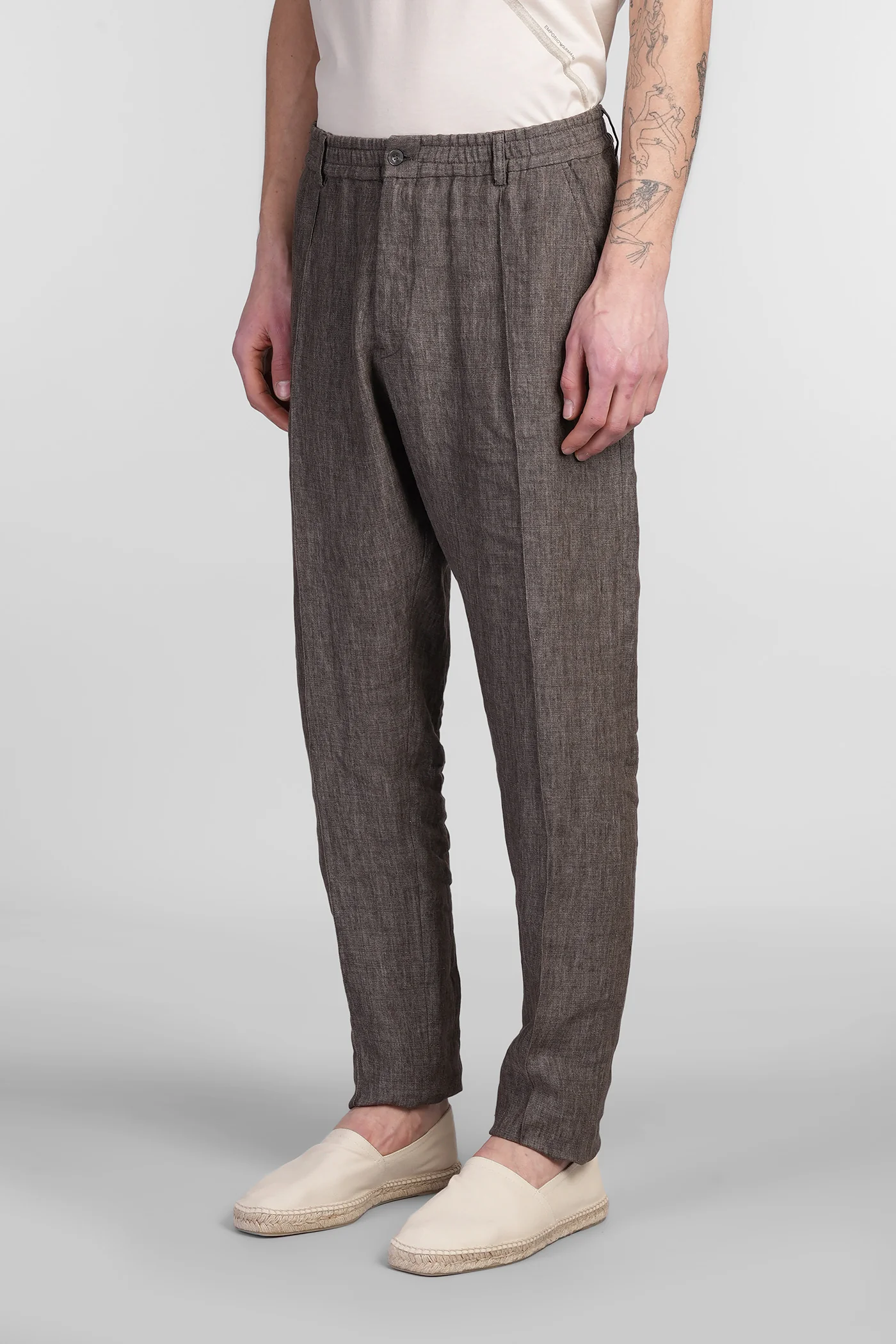 Pants in brown linen - Image 4