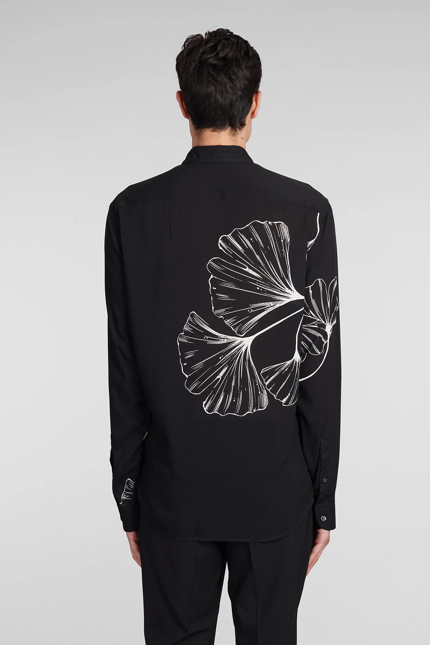 Shirt in black viscose - Image 3