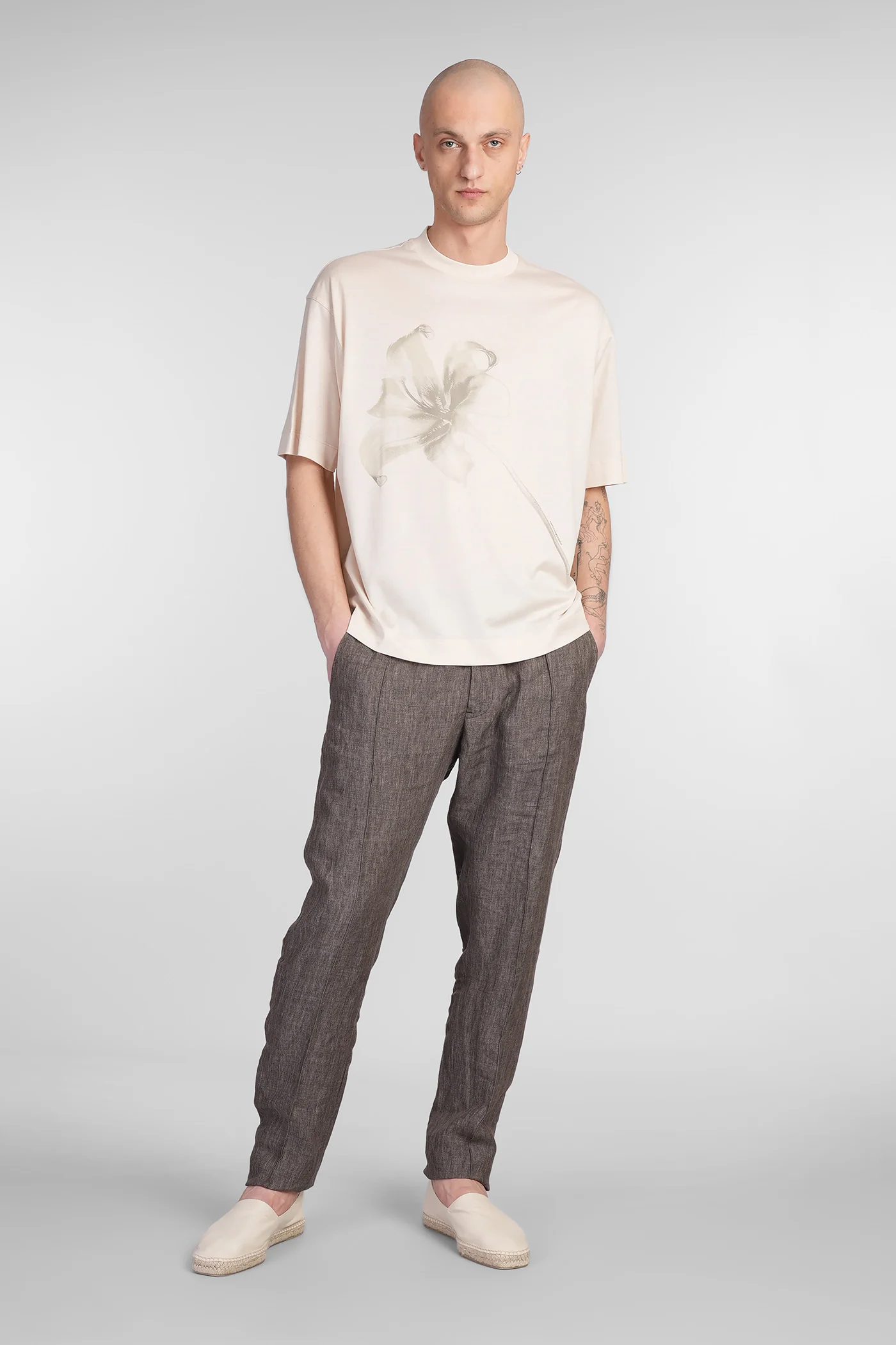 T-Shirt in beige wool and polyester - Image 2