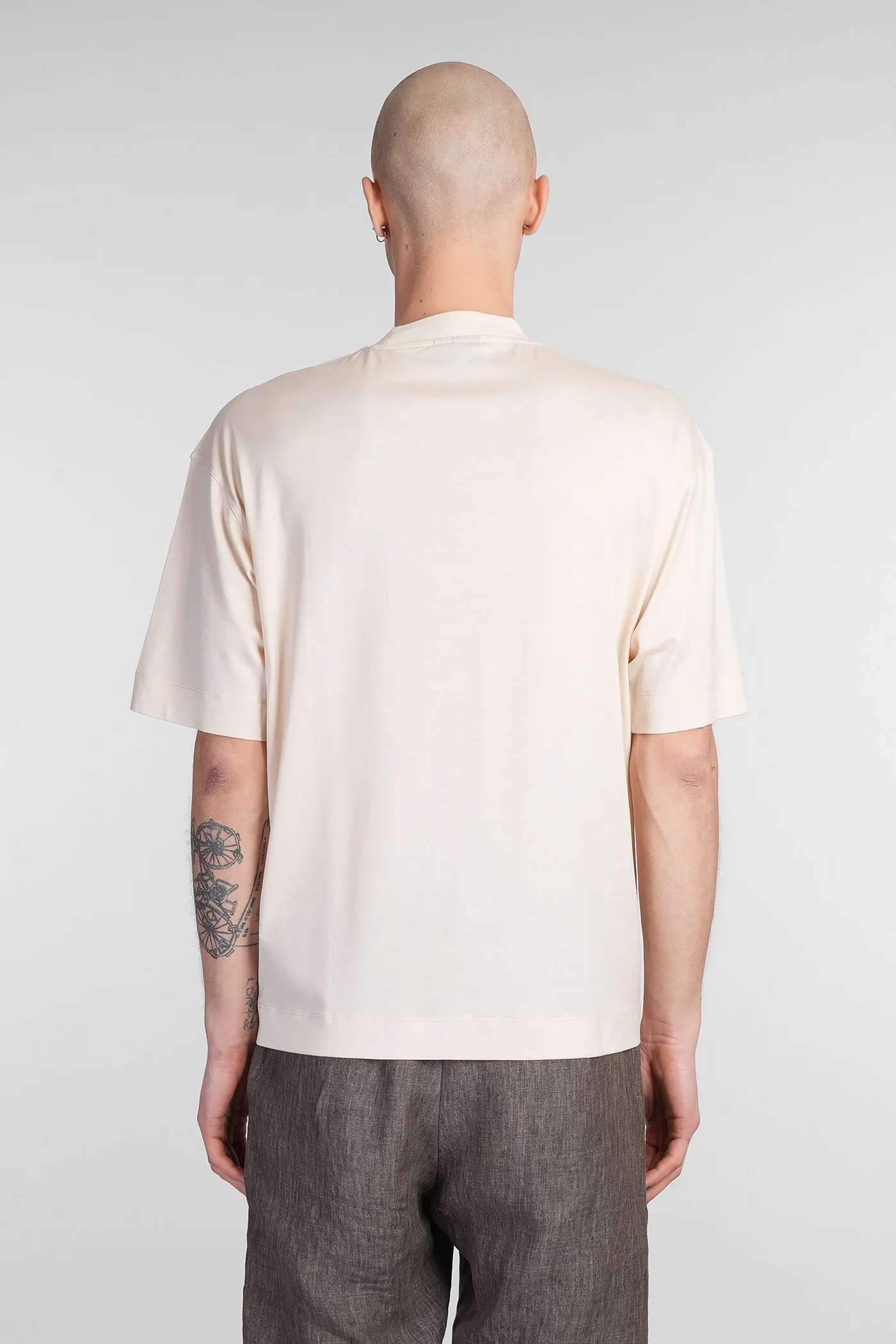 T-Shirt in beige wool and polyester - Image 3