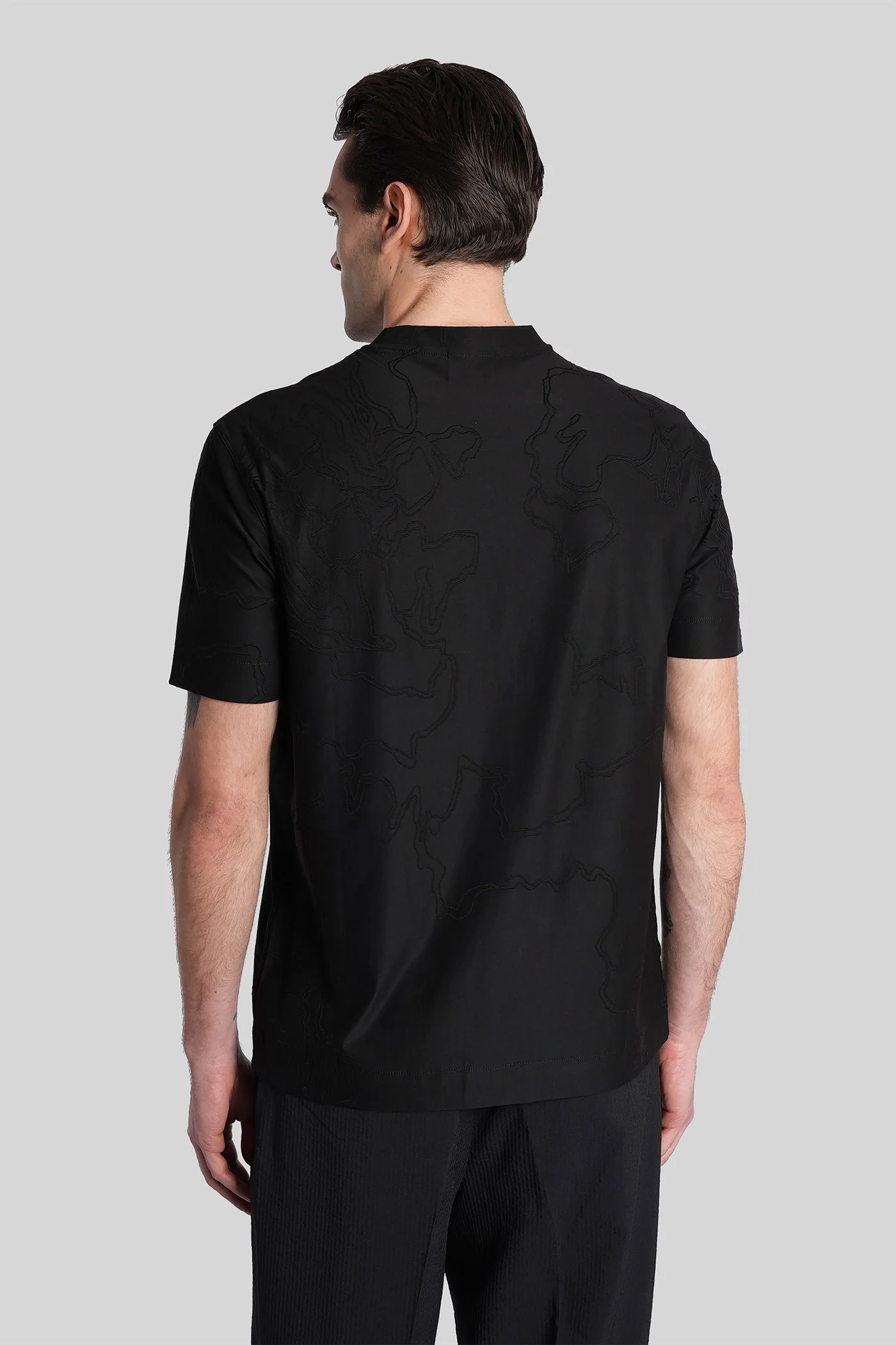 T-Shirt in black cotton - Image 3