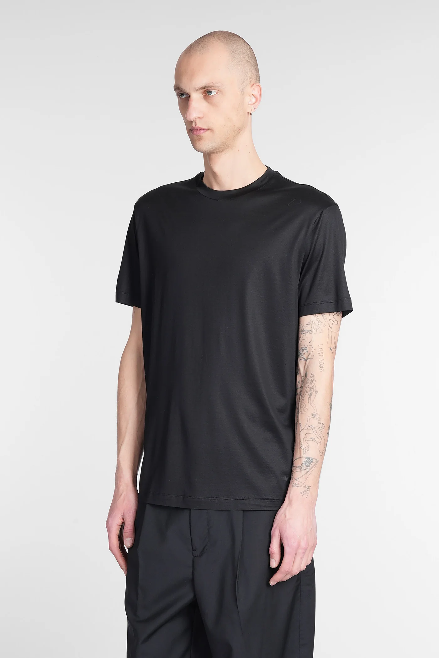 T-Shirt in black wool and polyester - Image 4