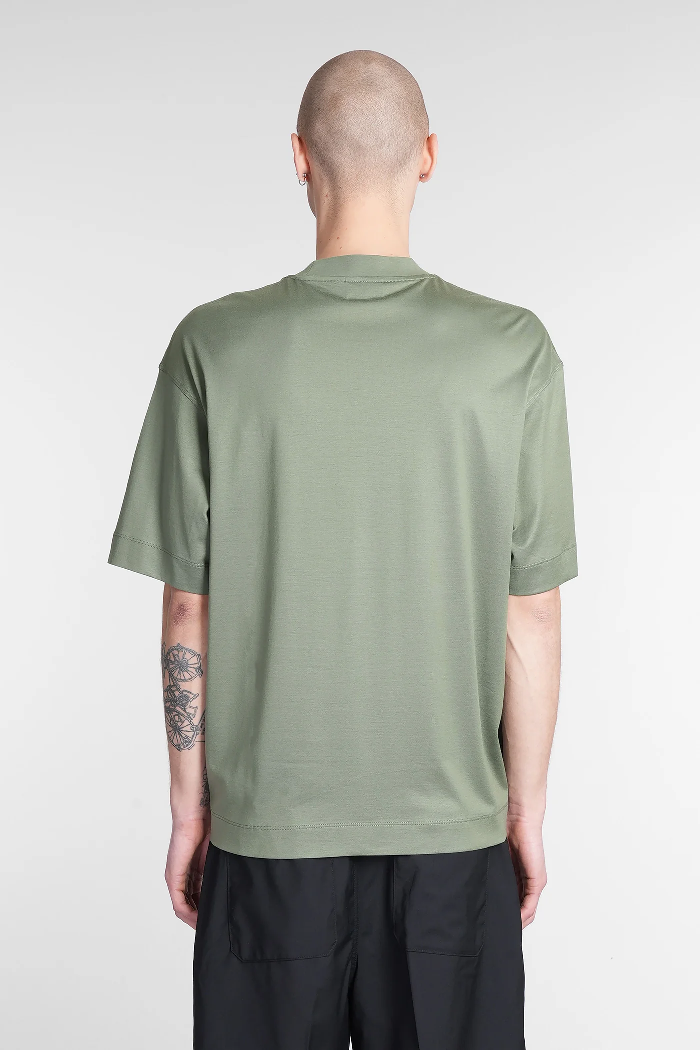 T-Shirt in green wool and polyester - Image 3