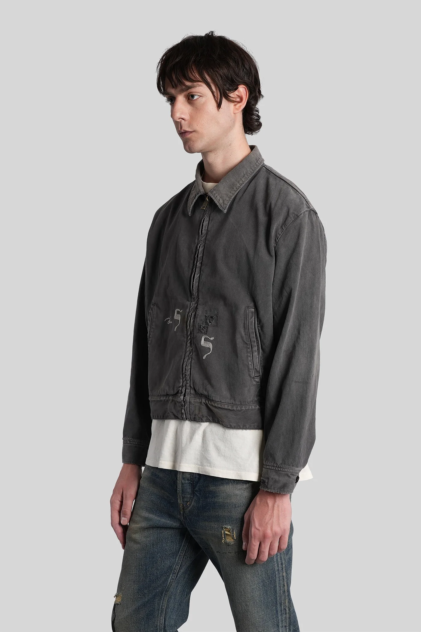 Casual jacket in grey cotton - Image 4