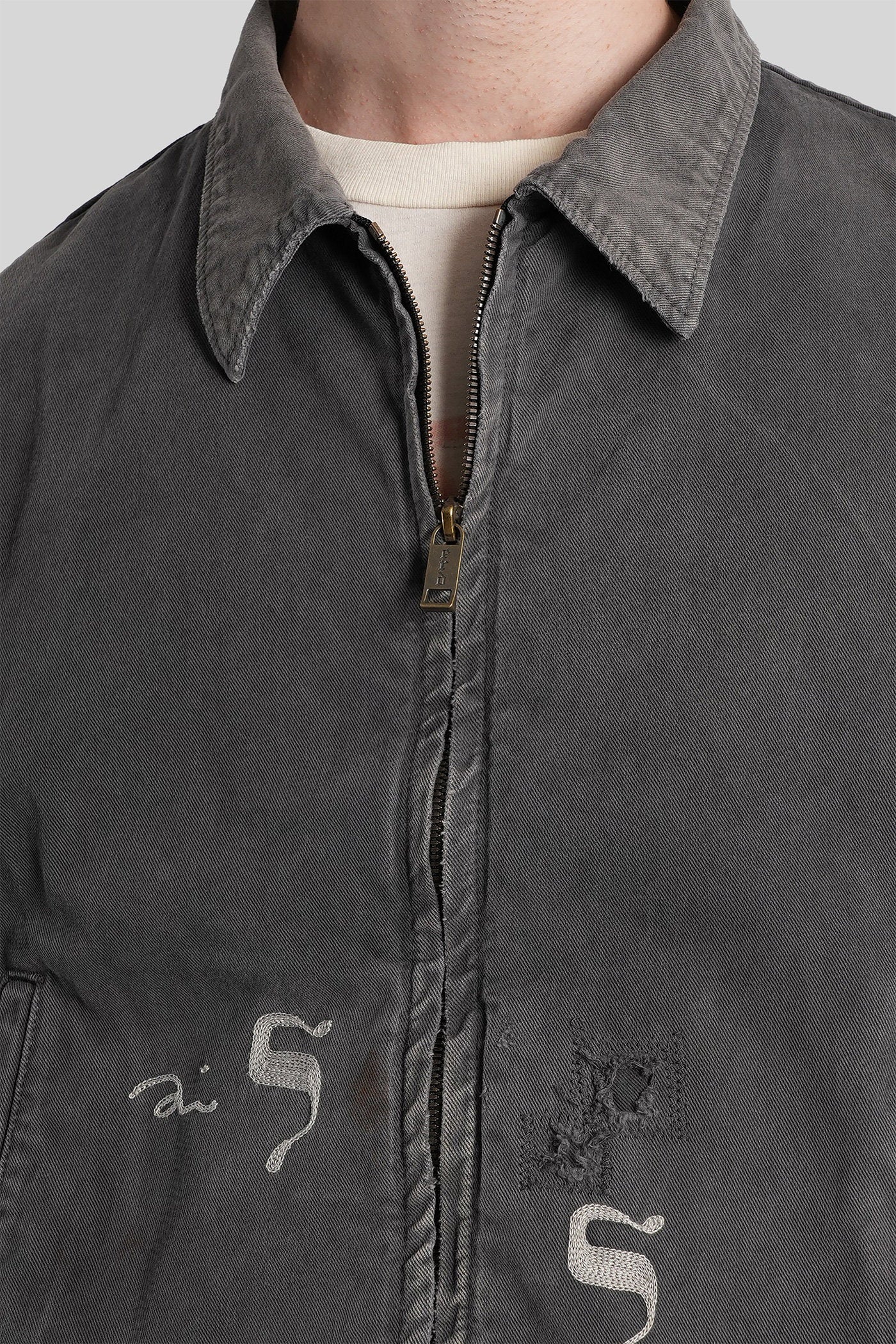 Casual jacket in grey cotton - Image 5