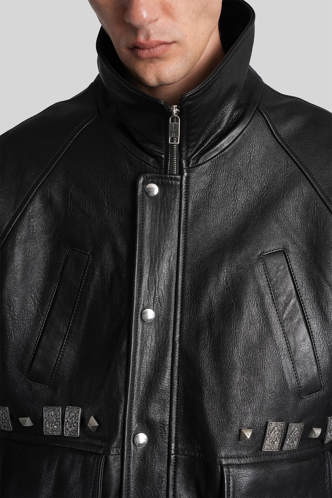 Leather jacket in black leather - Image 5
