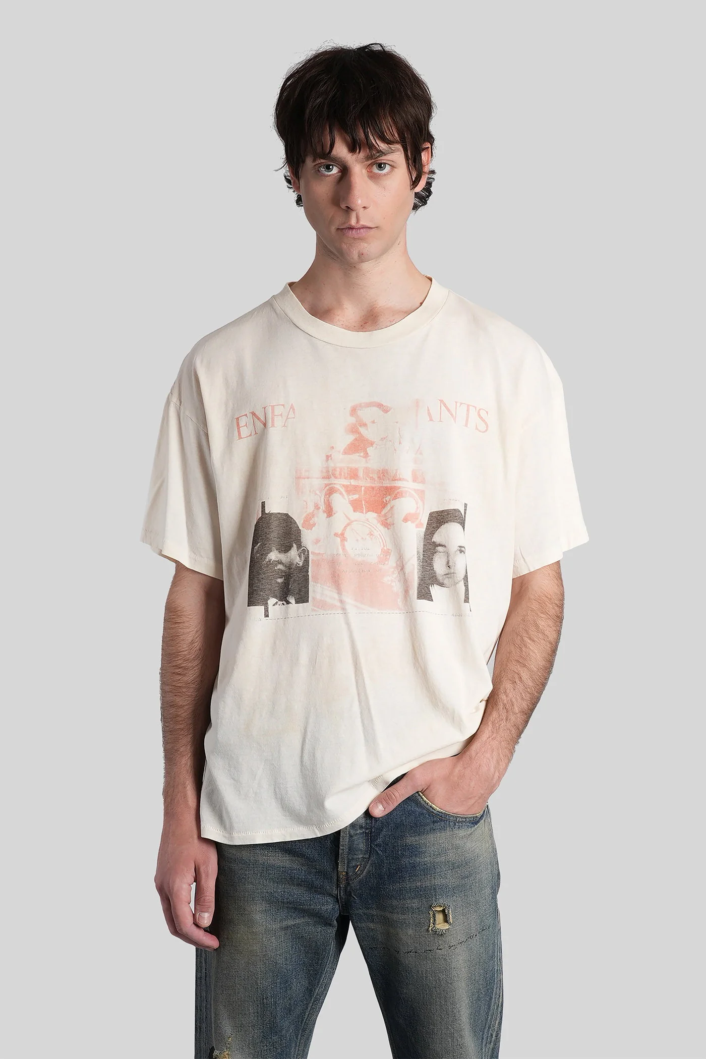 T-Shirt in beige cotton
