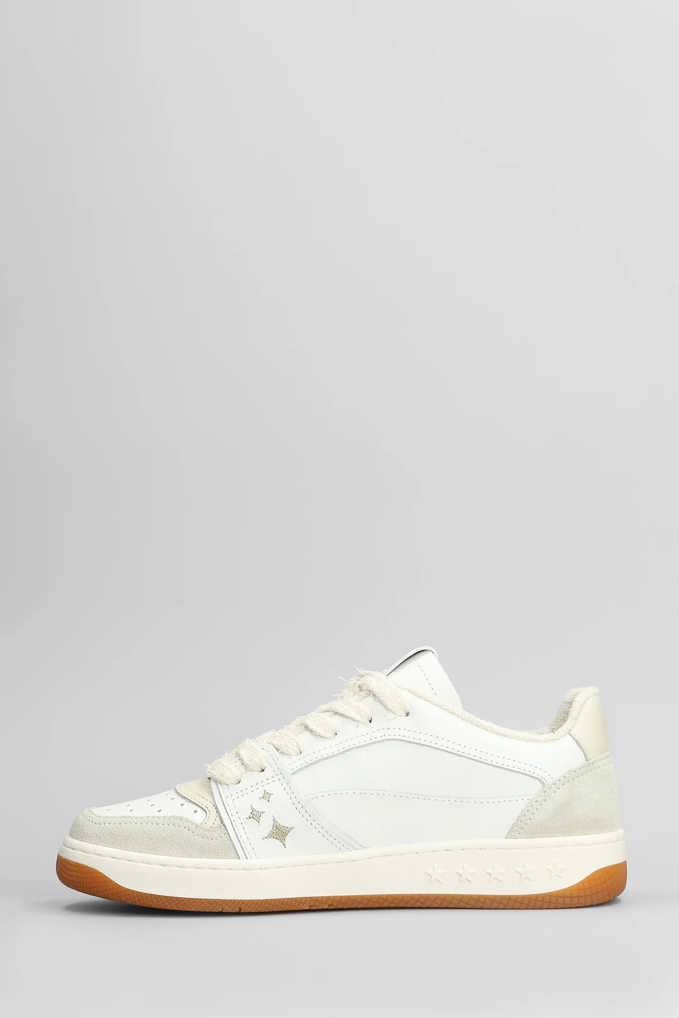 Egg Rocket Sneakers in white suede and leather - Image 3