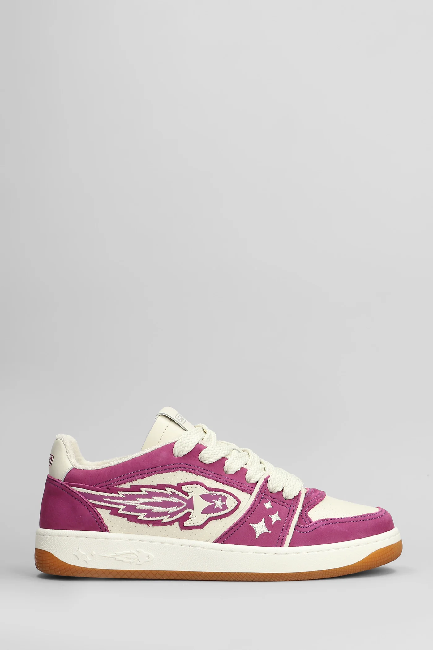 Egg Rocket Sneakers in white suede and leather