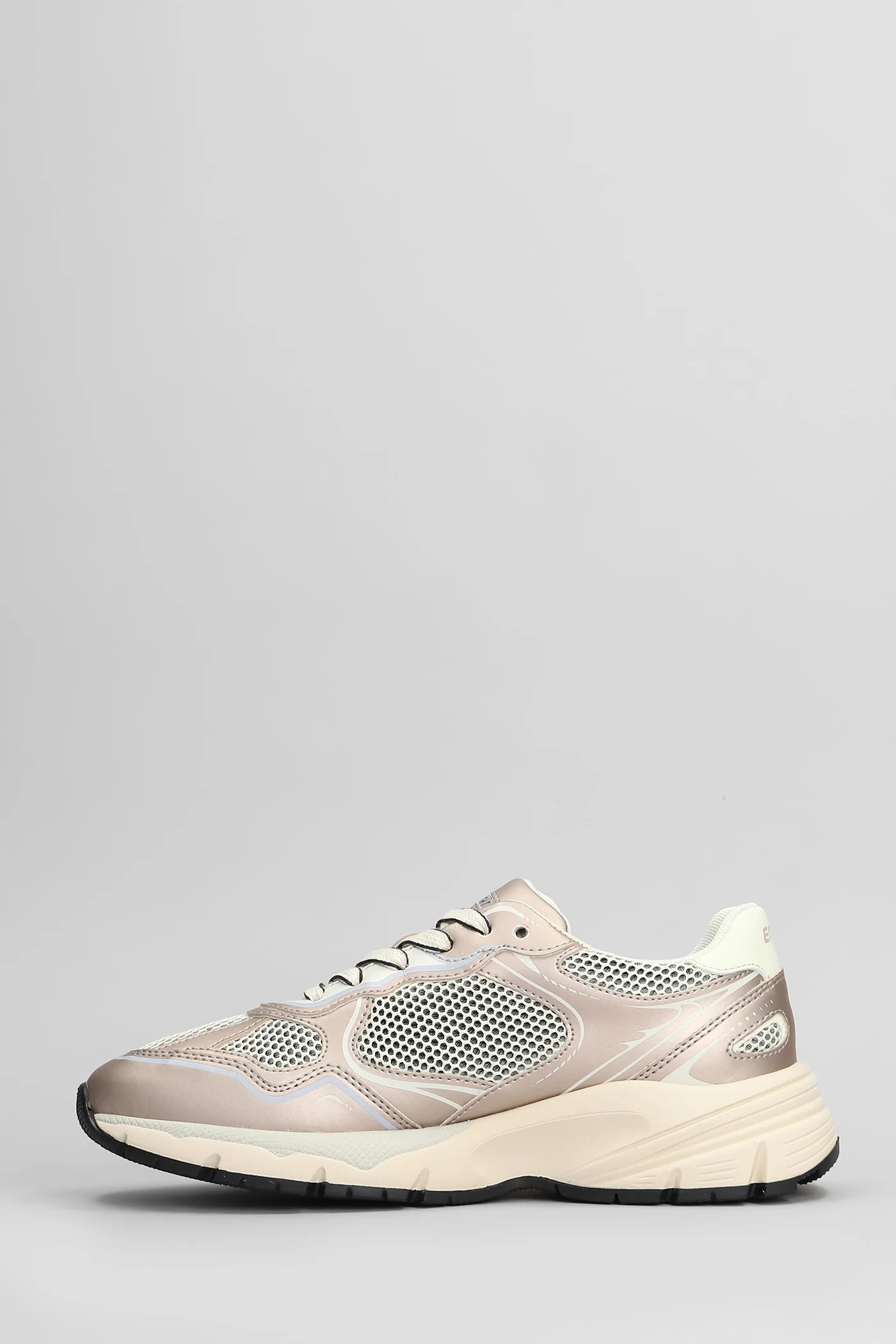 Run Rocket Sneakers in beige leather and fabric - Image 3