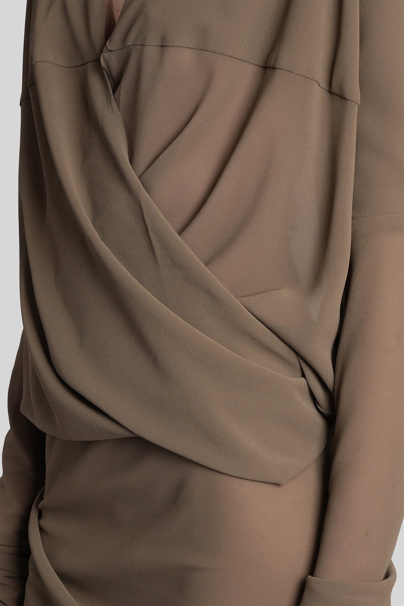 Long dress in green polyester - Image 5