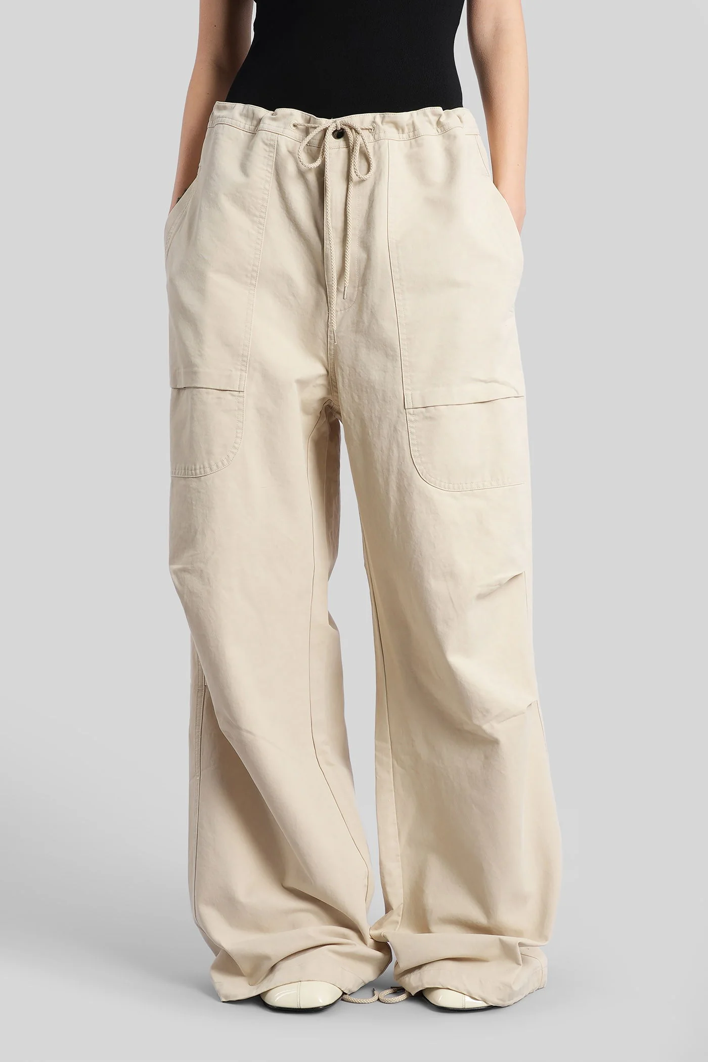 Pants in beige cotton