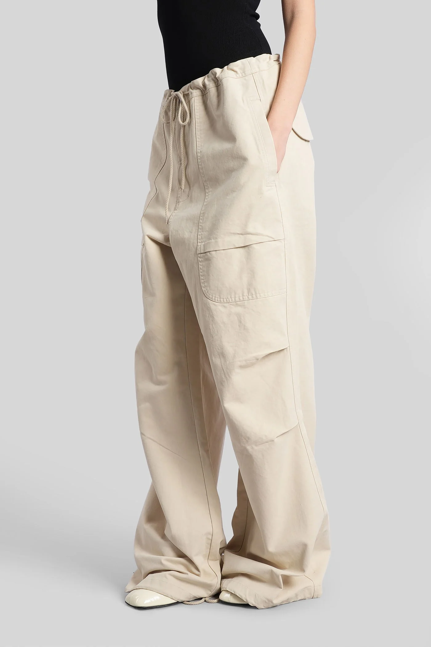 Pants in beige cotton - Image 4