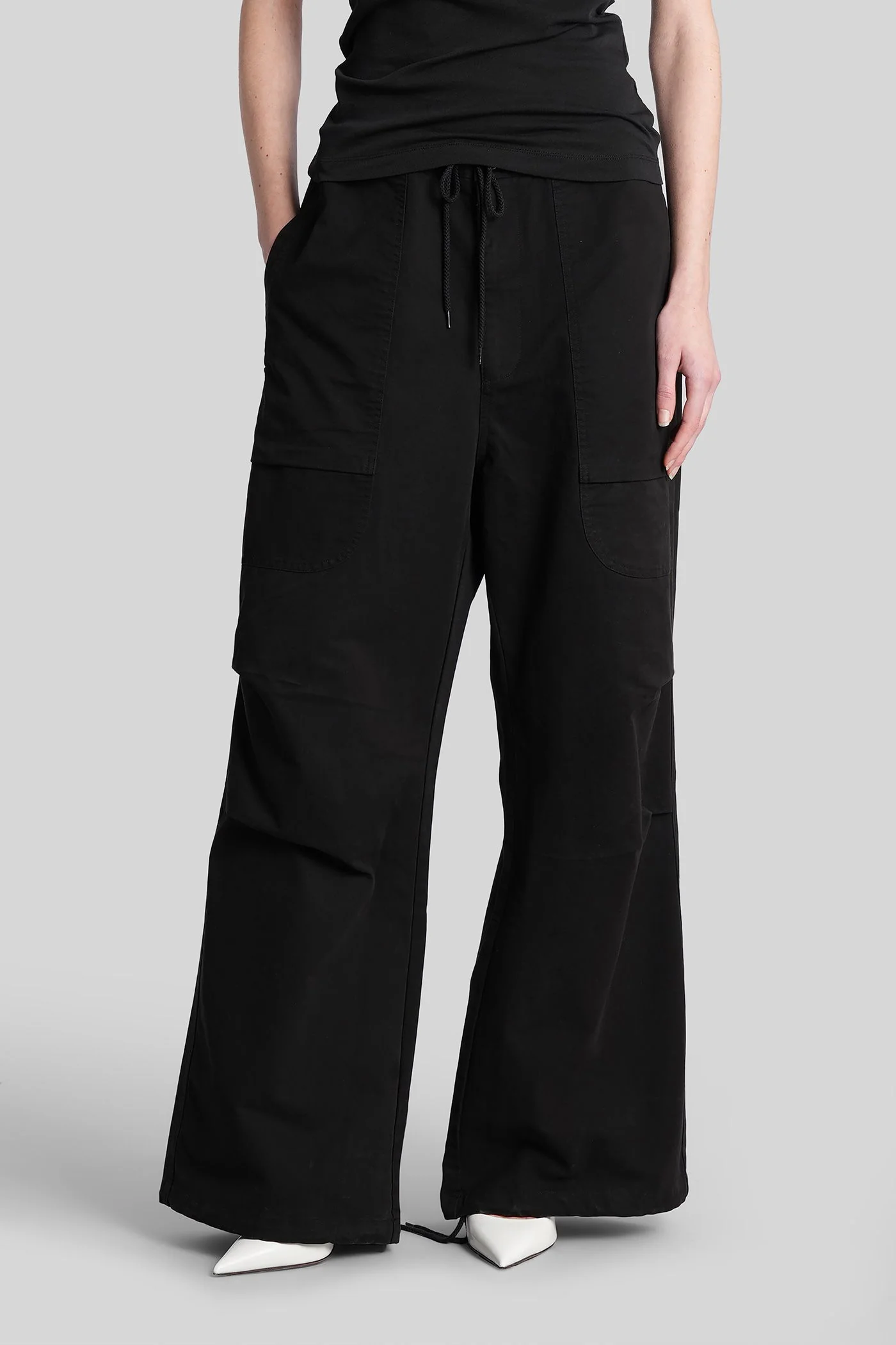 Pants in black cotton