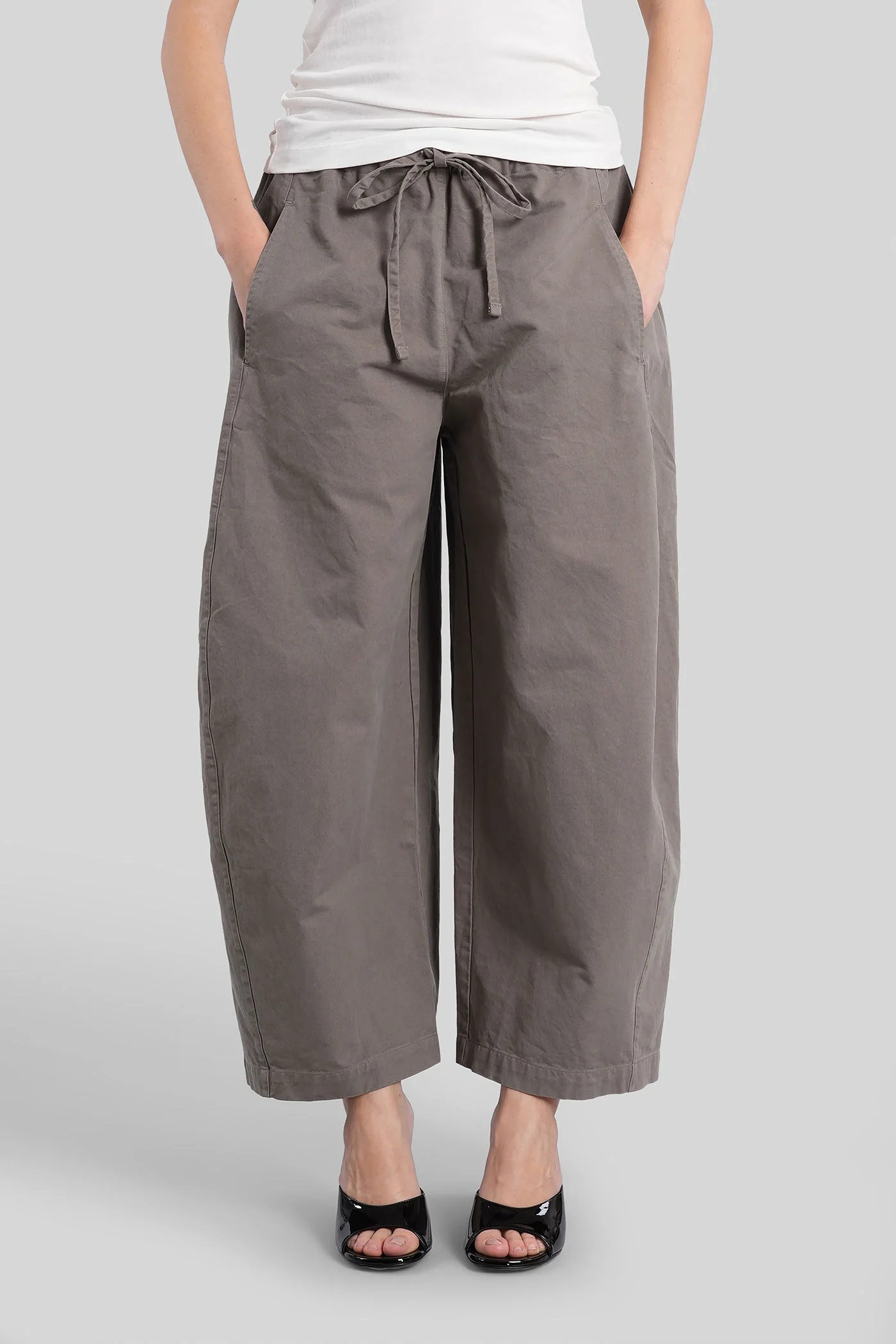 Pants in grey cotton