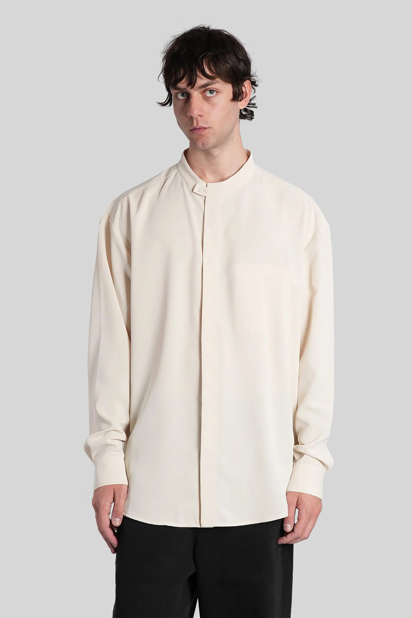 Shirt in beige polyester