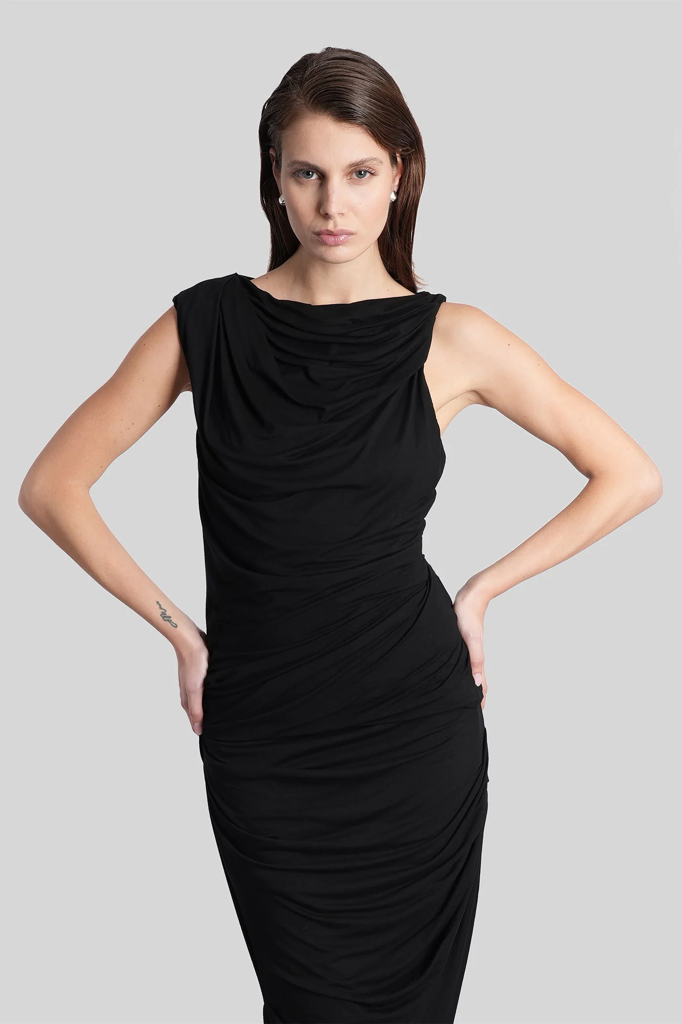 Topwear in black viscose