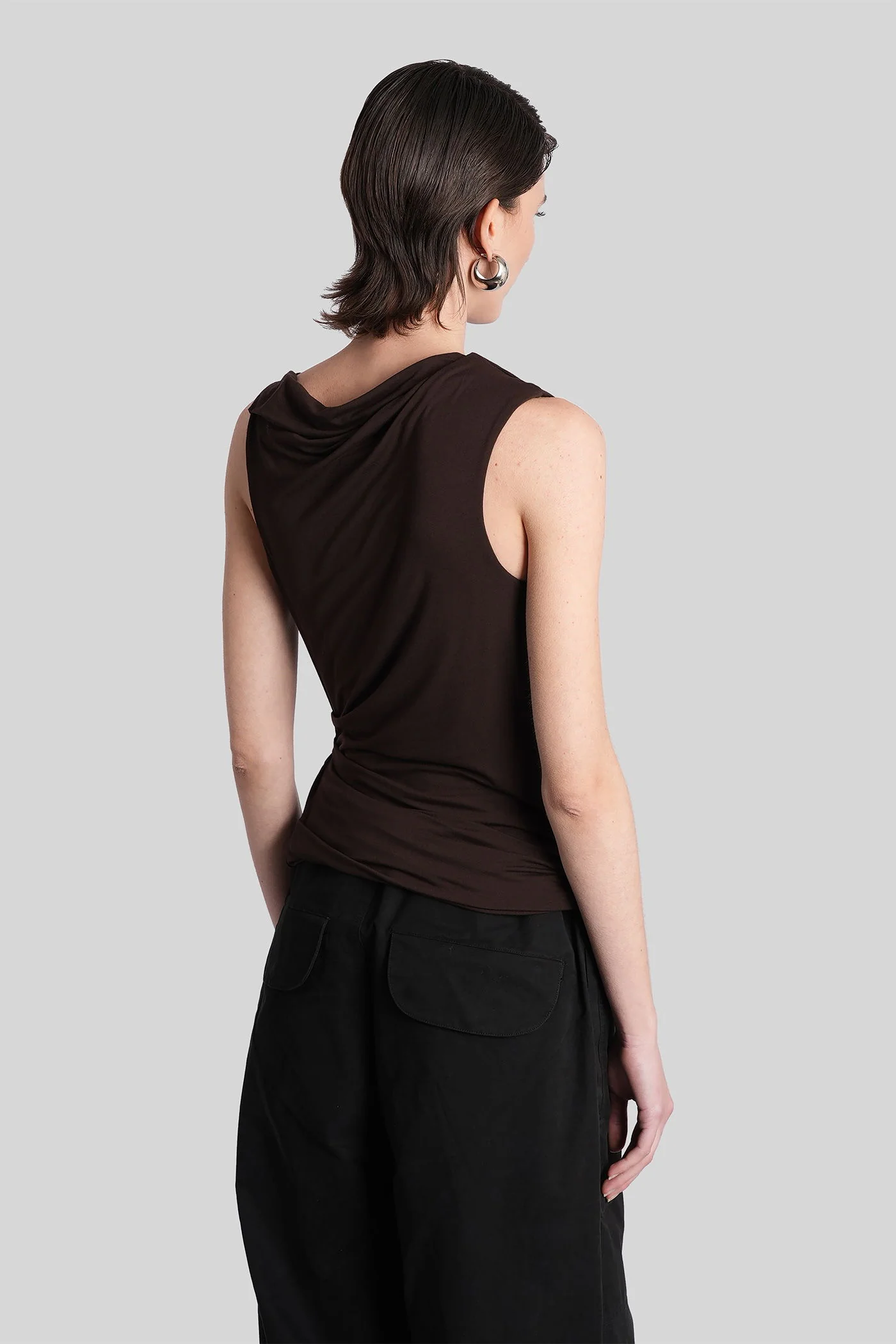 Topwear in brown viscose - Image 3