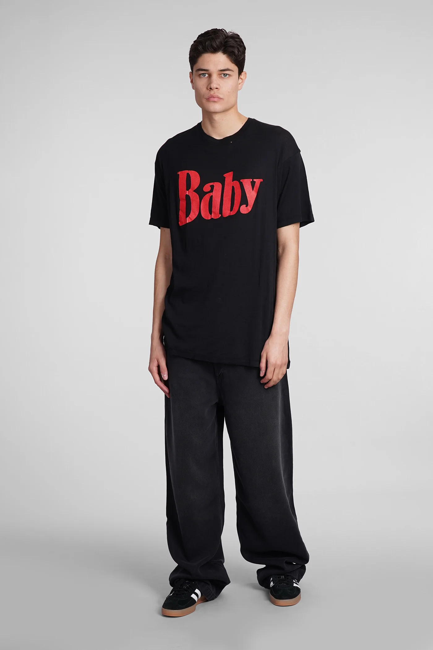 T-Shirt in black cotton - Image 2