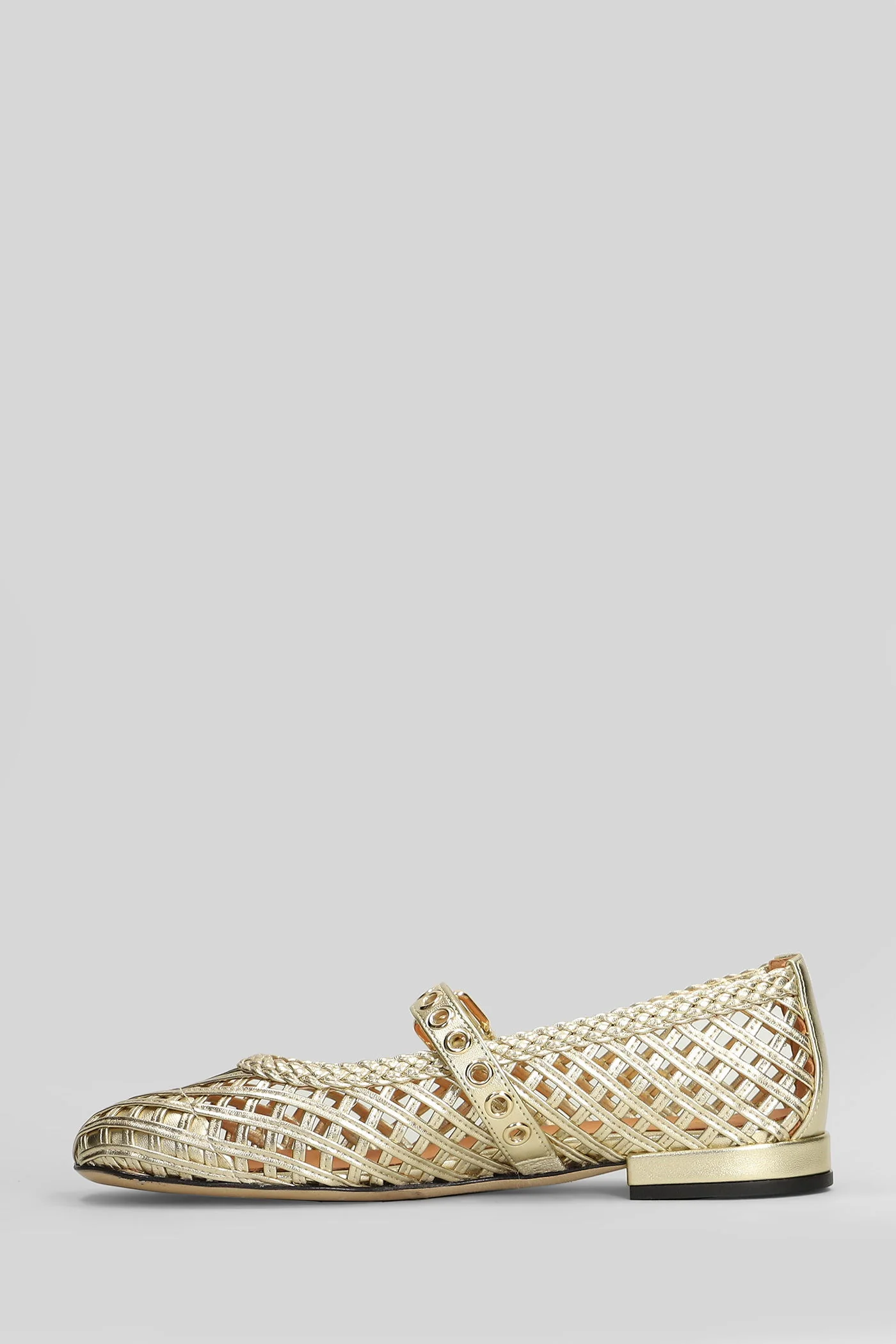 Ballet flats in platinum leather - Image 3