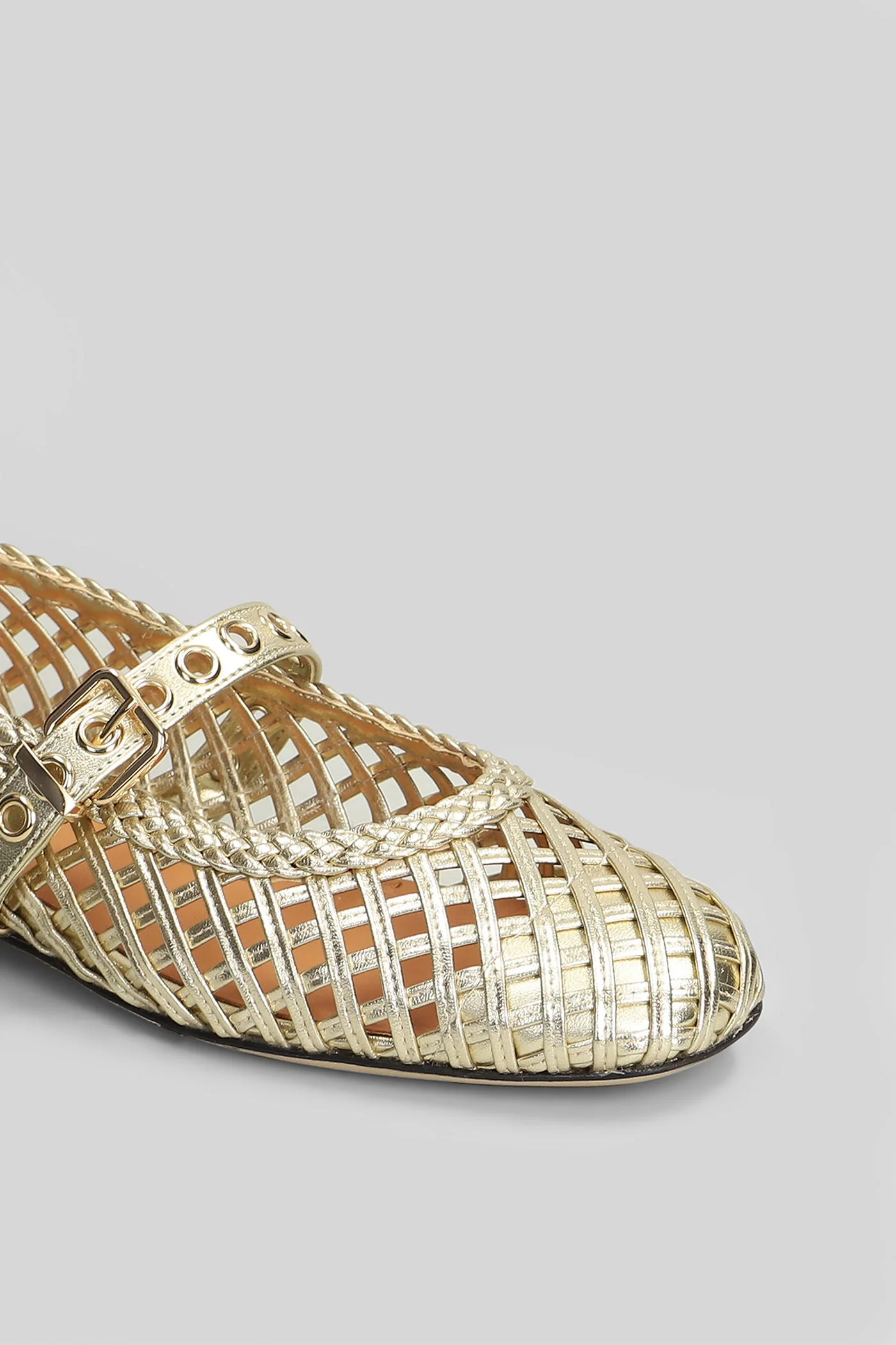 Ballet flats in platinum leather - Image 5