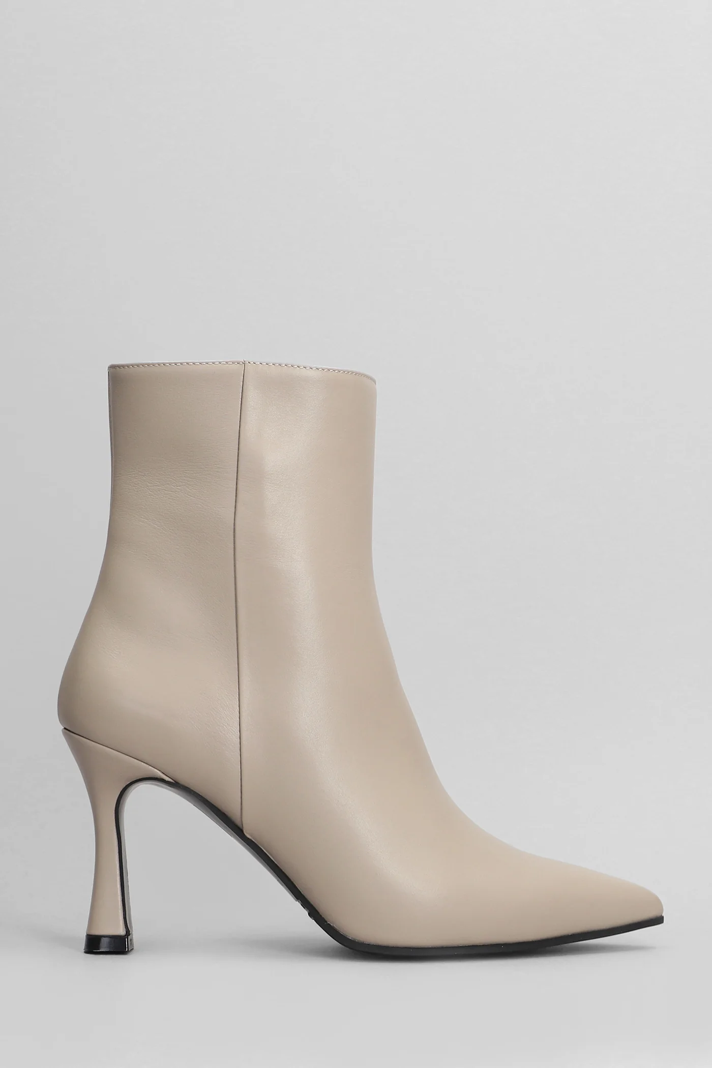 High heels Ankle boots in beige leather