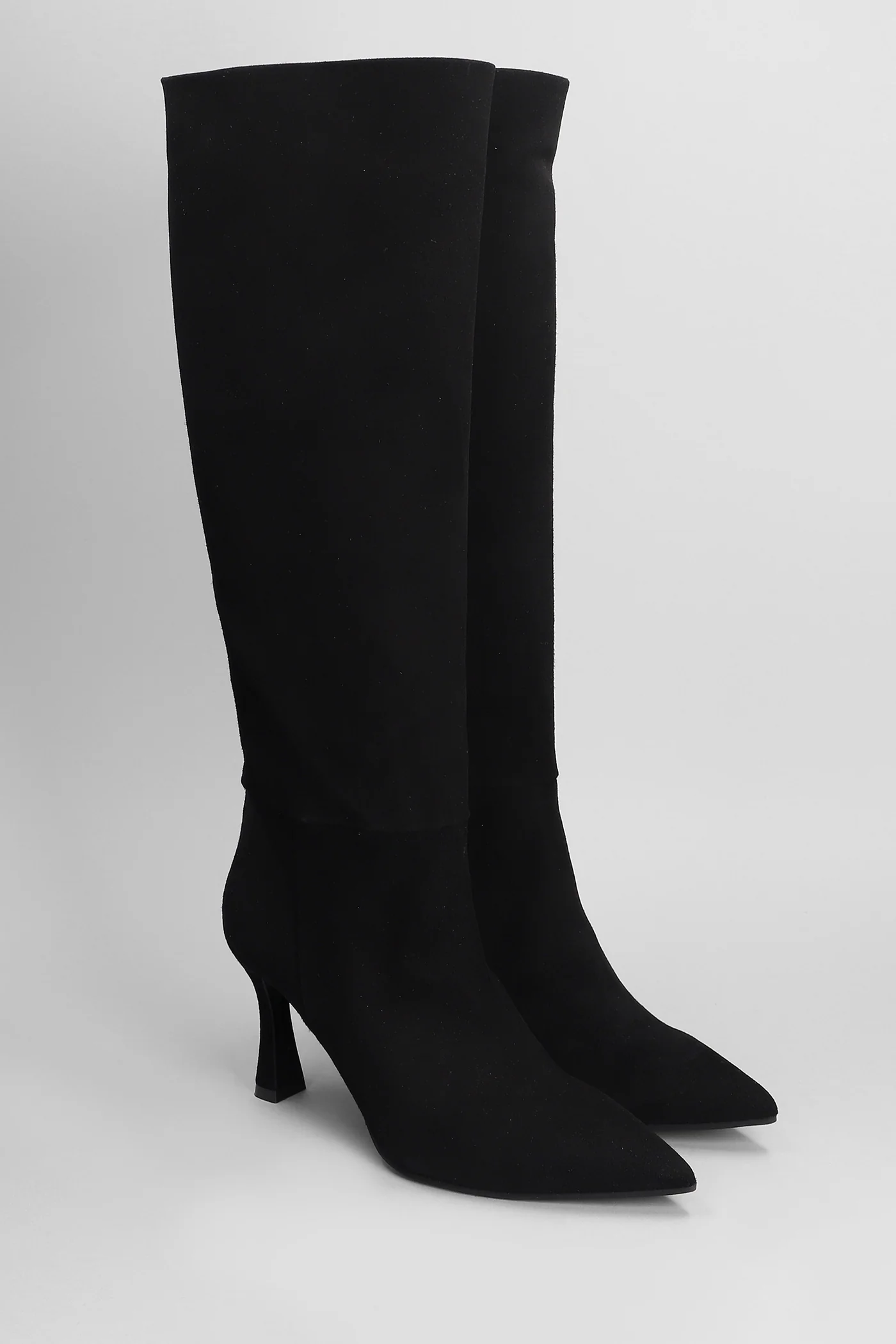 High heels boots in black suede - Image 2