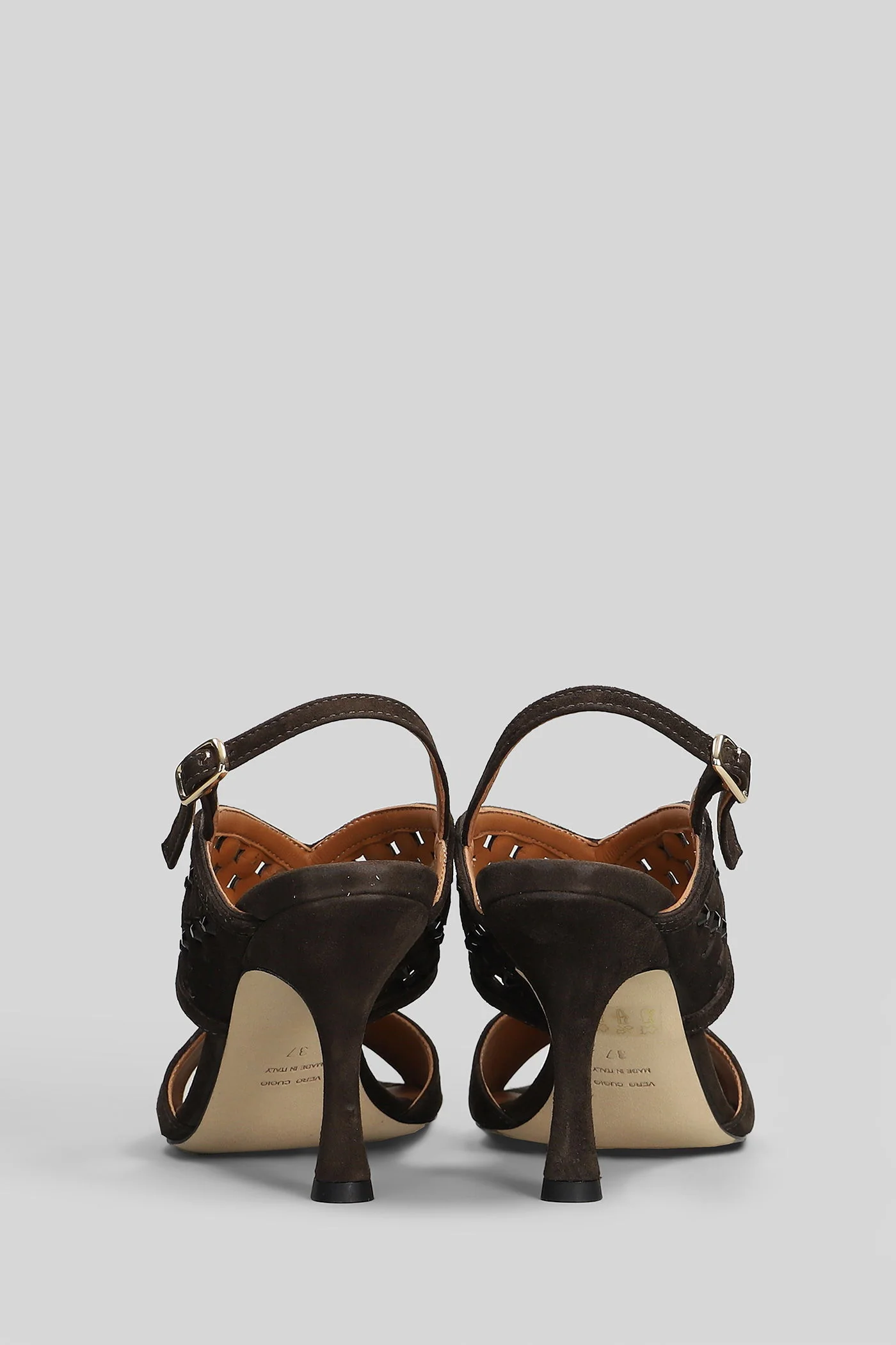 Sandals in dark brown suede - Image 4