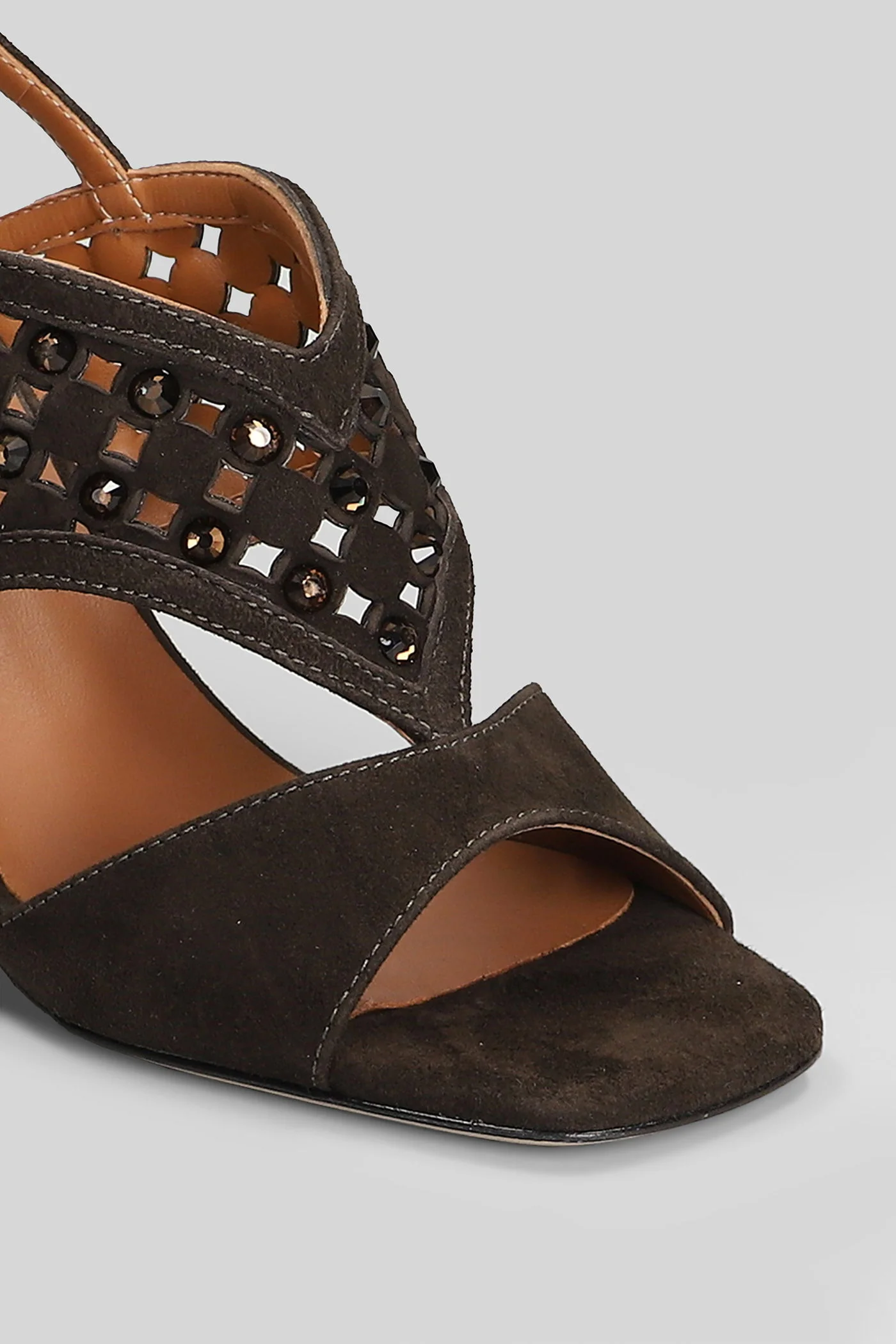 Sandals in dark brown suede - Image 5
