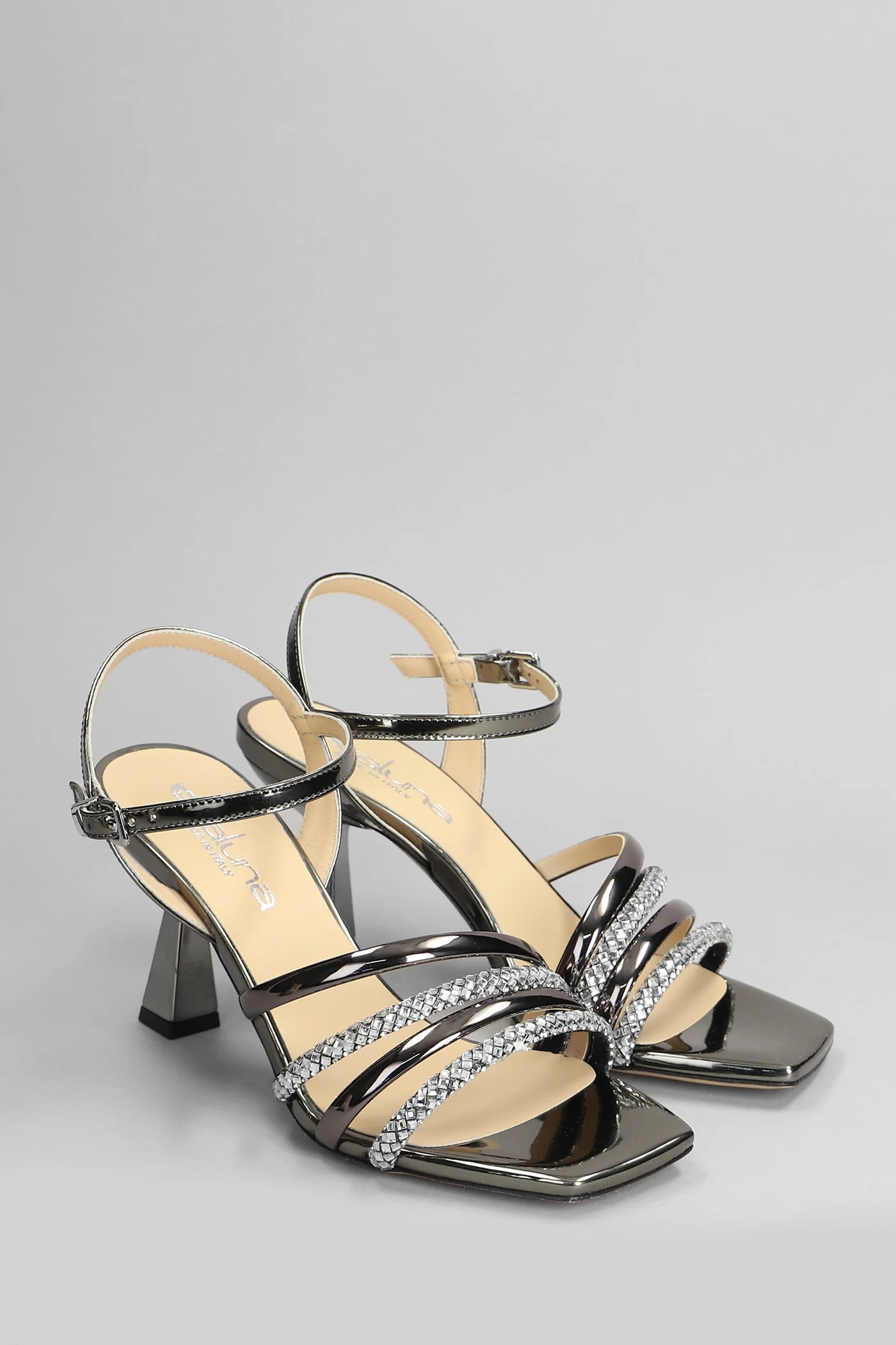 Sandals in Gunmetal leather - Image 2