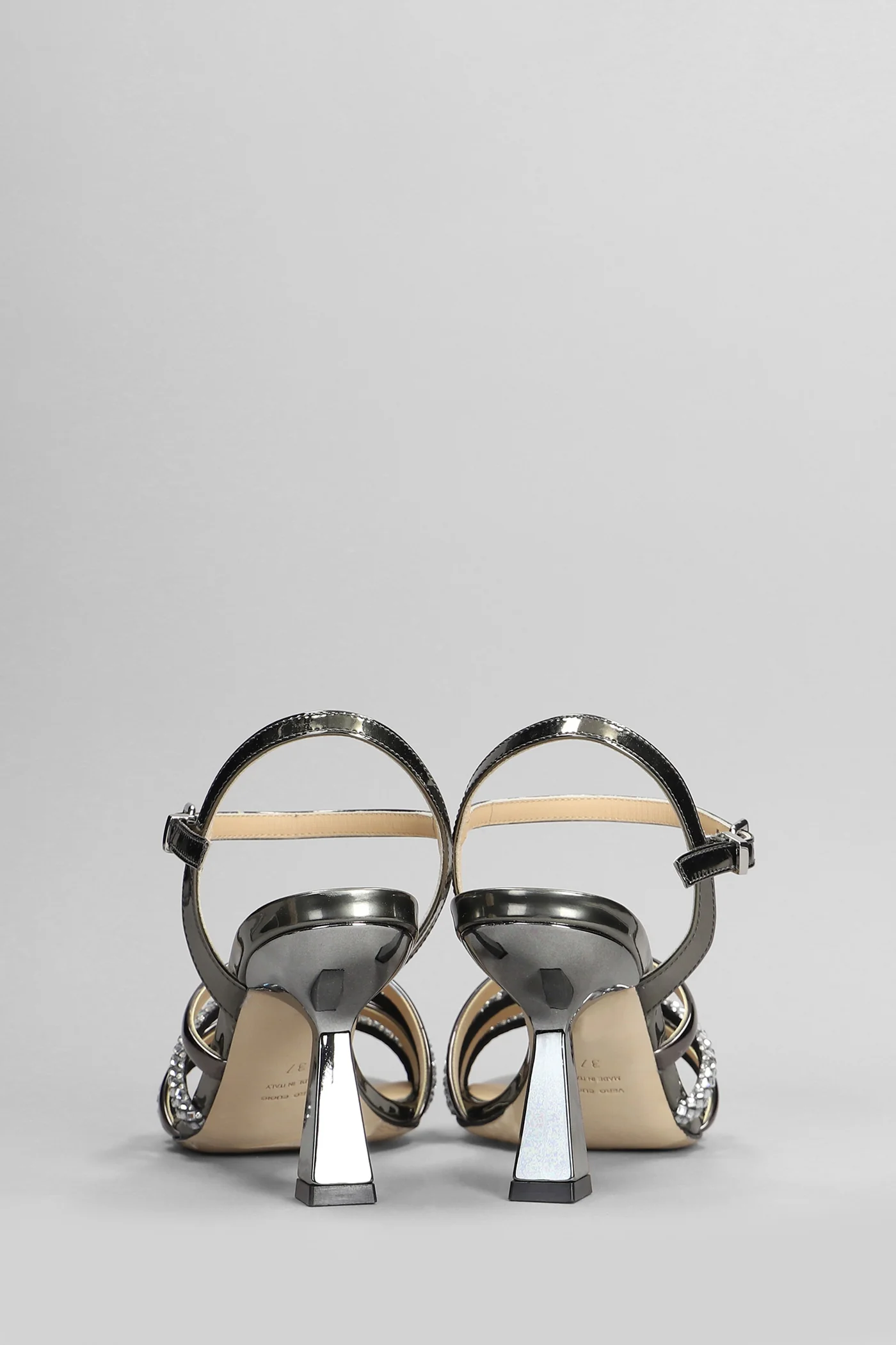 Sandals in Gunmetal leather - Image 4